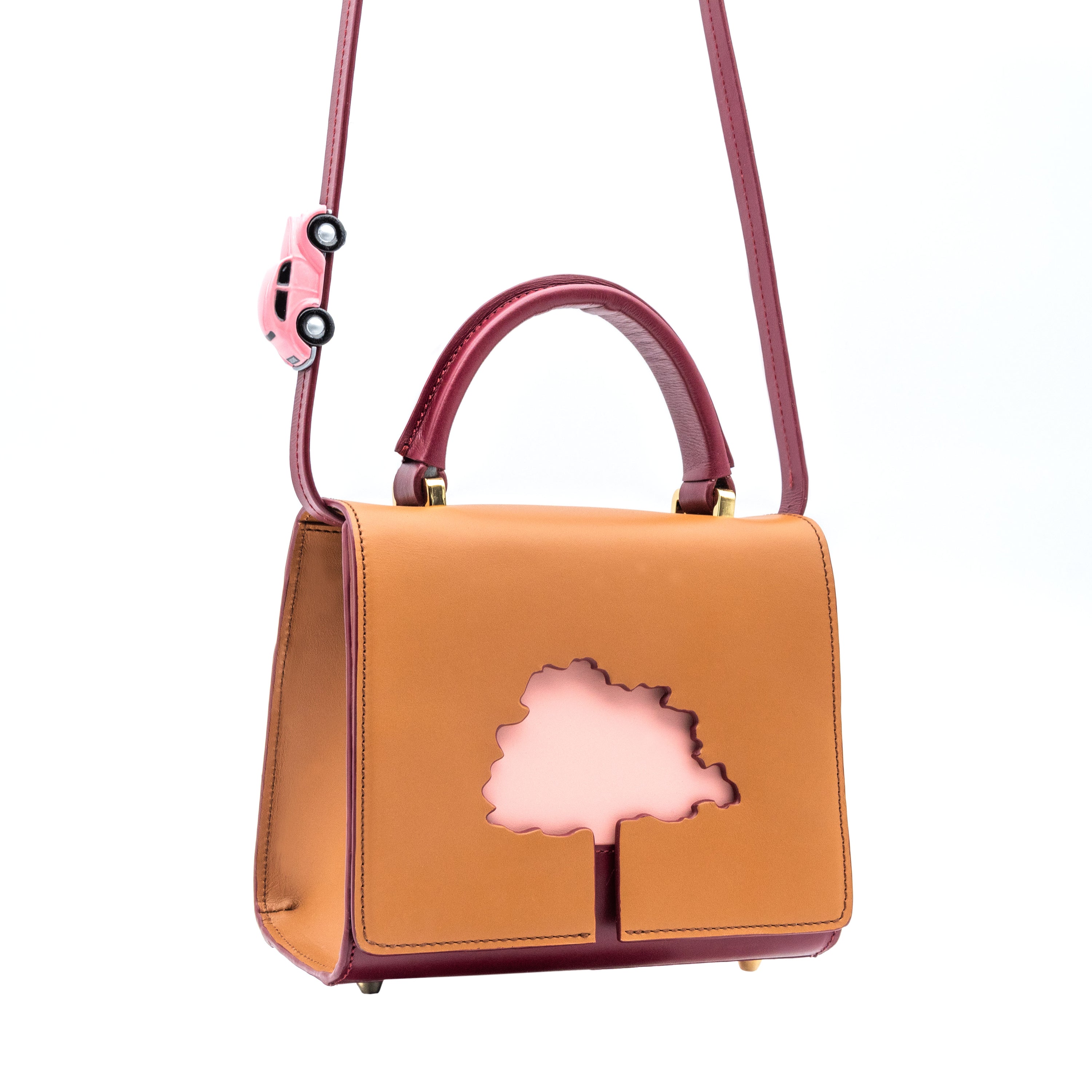 ONE WAY Beige small leather shoulder bag
