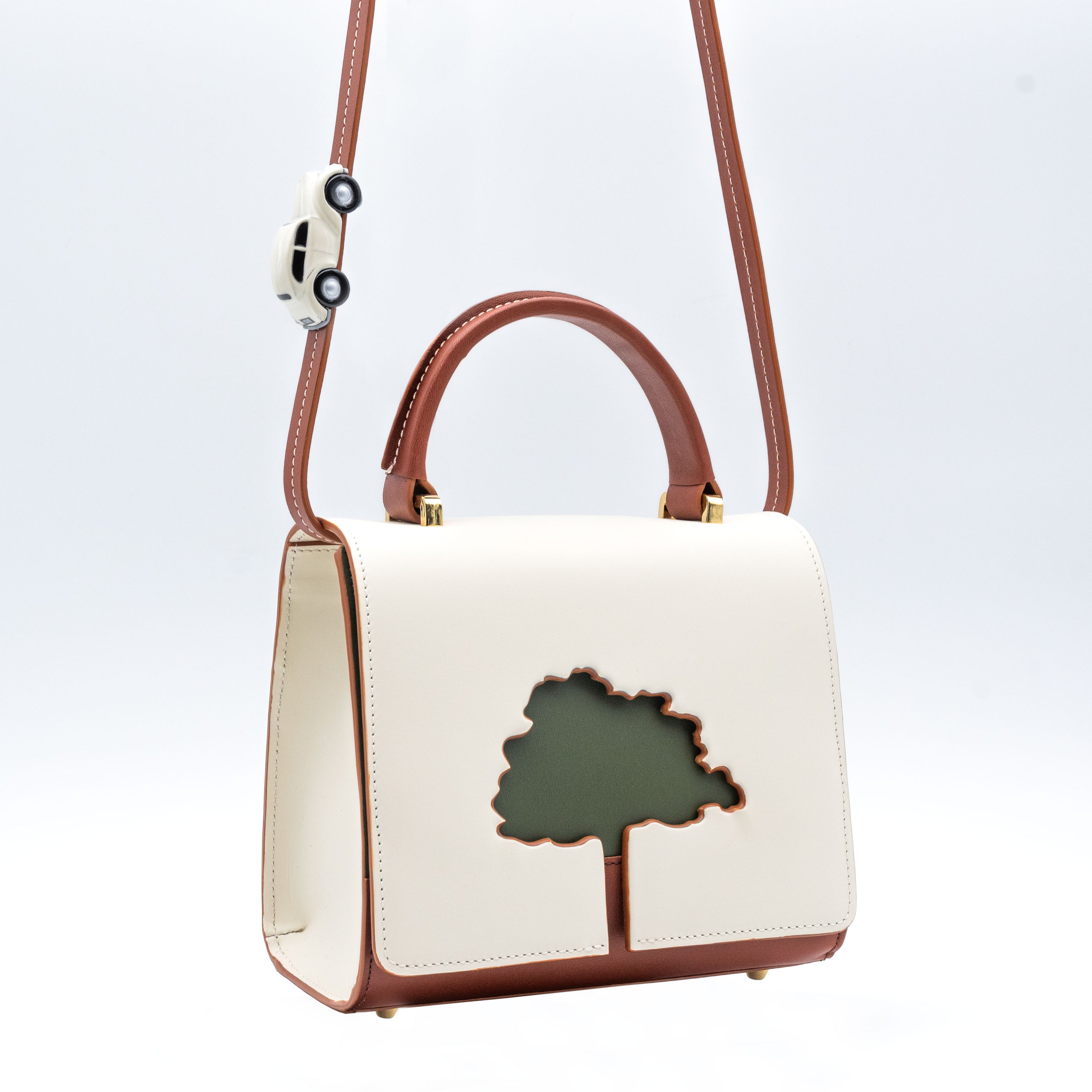 ONE WAY Off White small leather shoulder bag