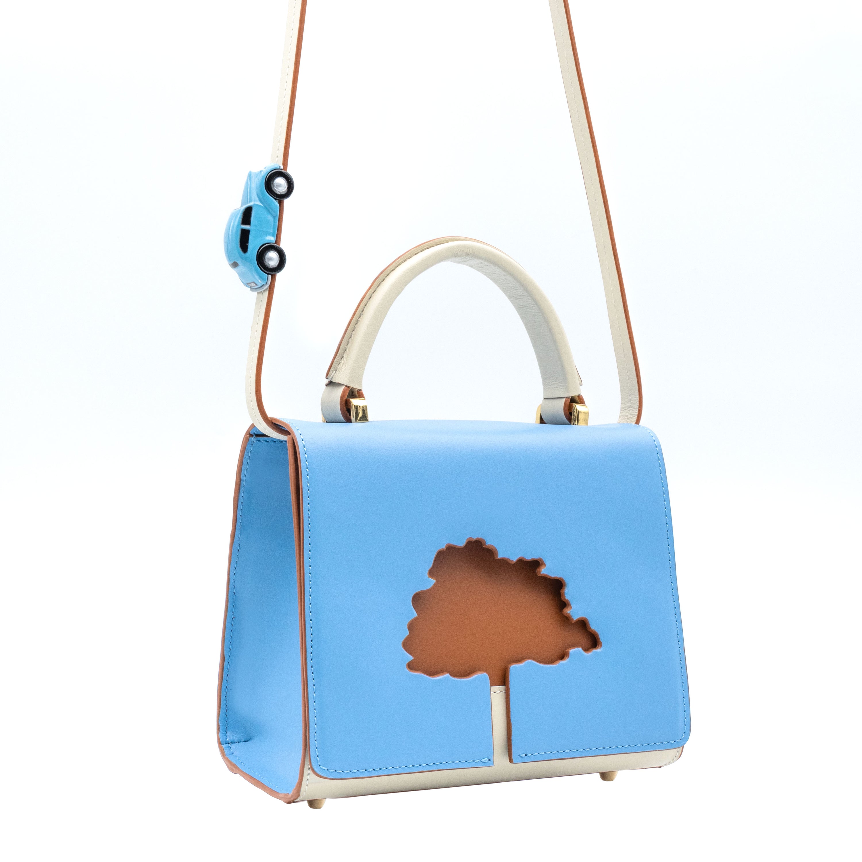 ONE WAY Blue small leather shoulder bag