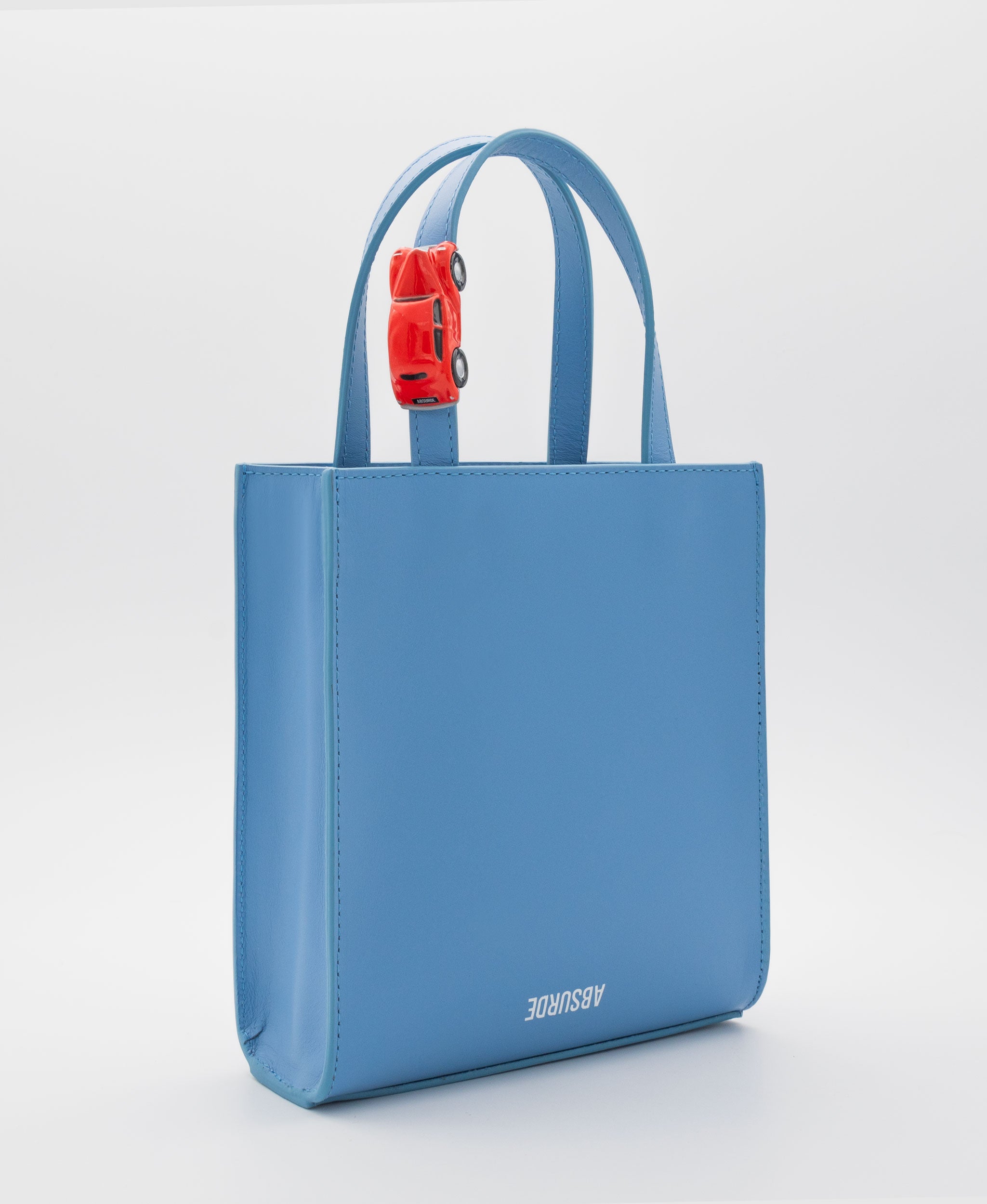 MINI STOP Tote Bag in Blue Leather