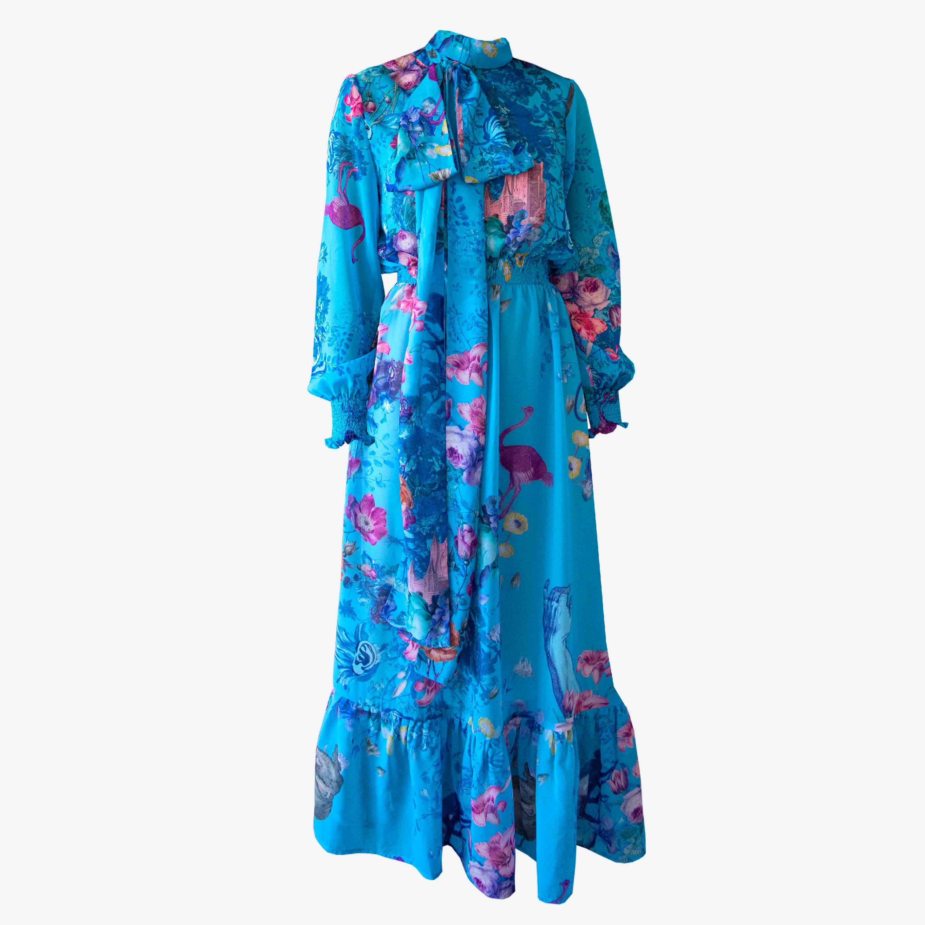 Tinguely Midi Blue Dress With Bow