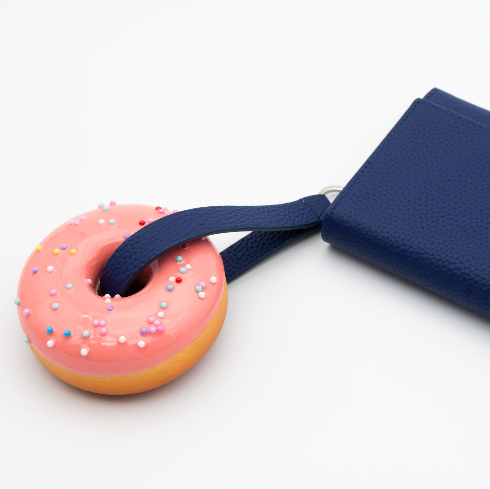 DONUT Navy grain Leather bifold wallet