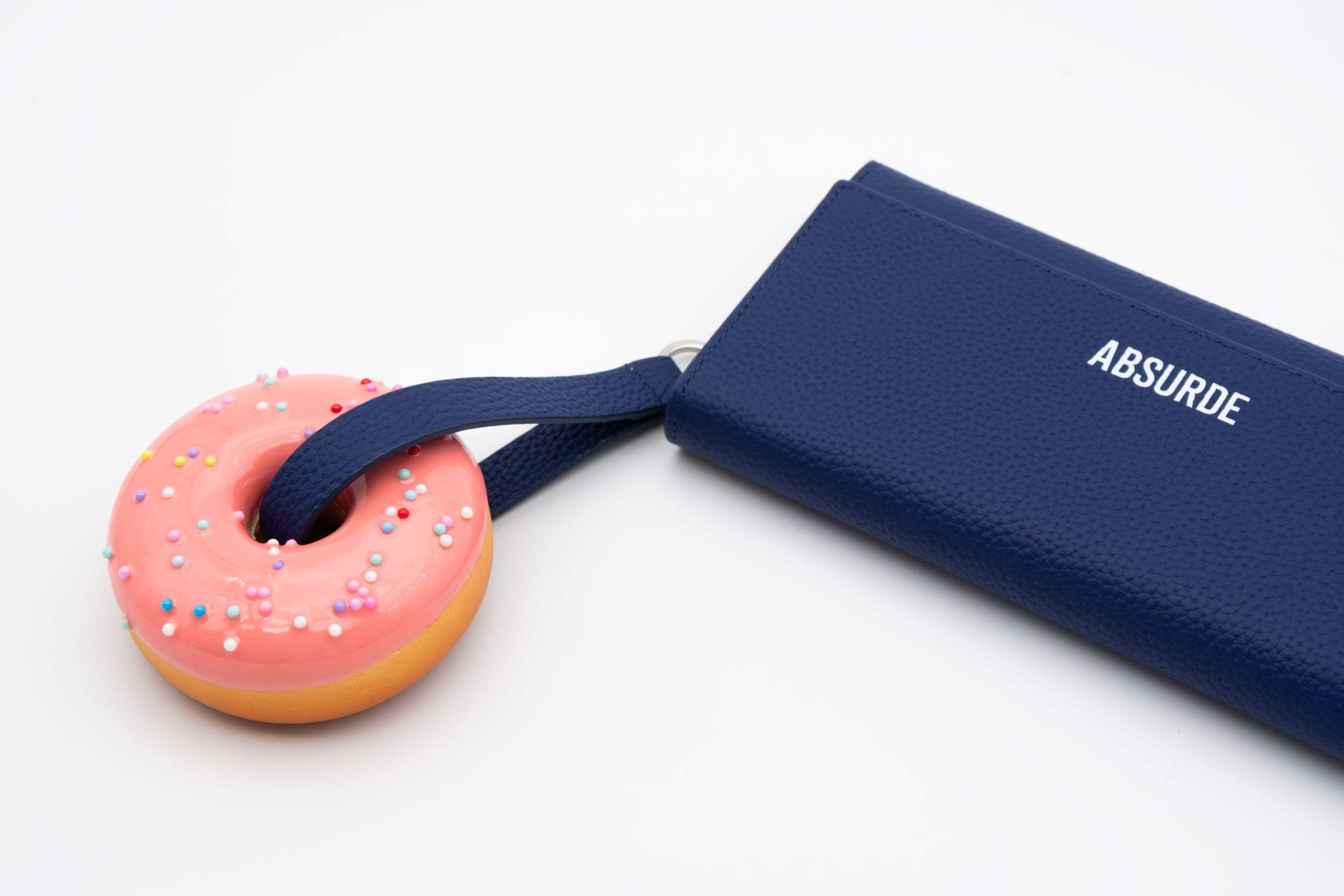 DONUT Navy grain Leather bifold wallet