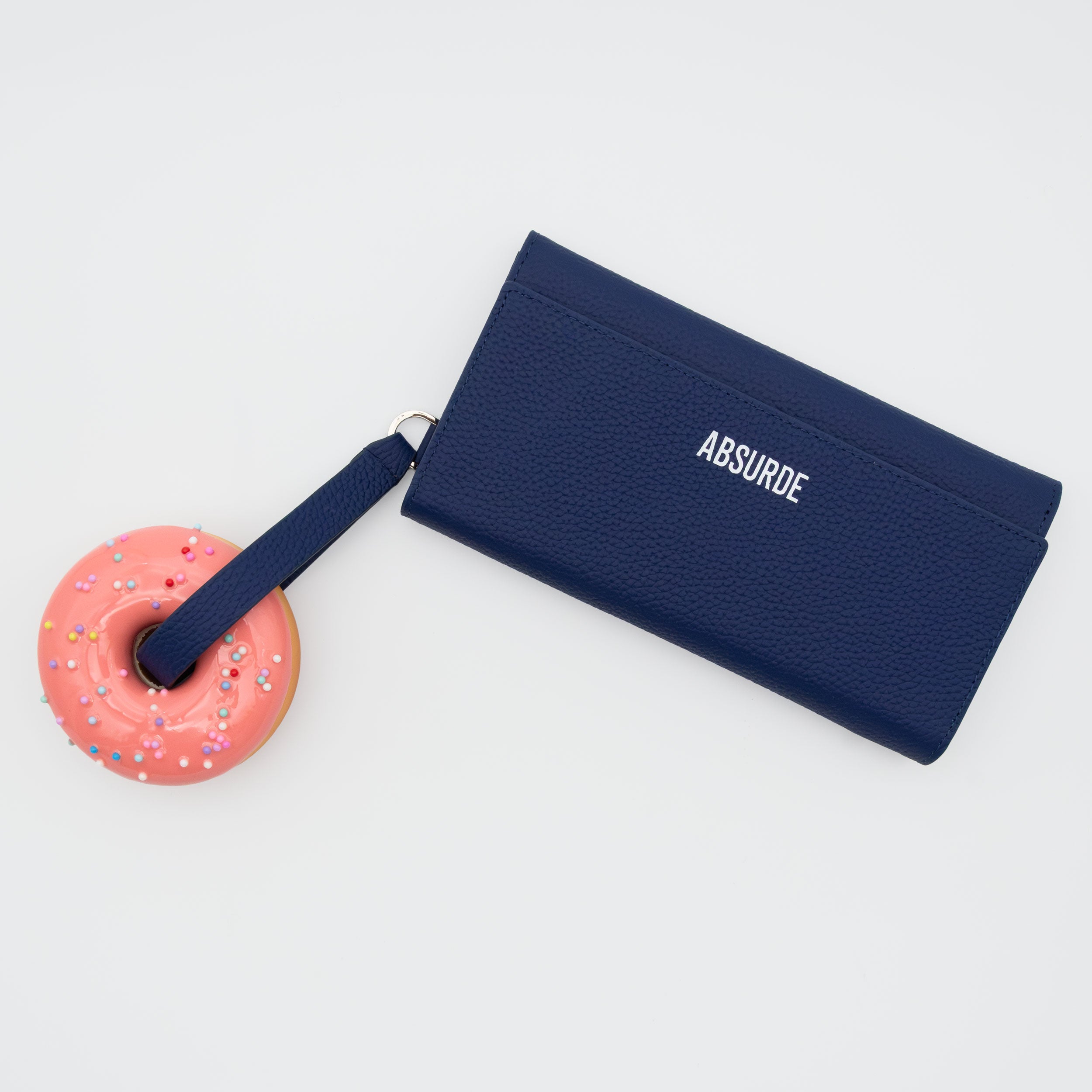 DONUT Navy grain Leather bifold wallet