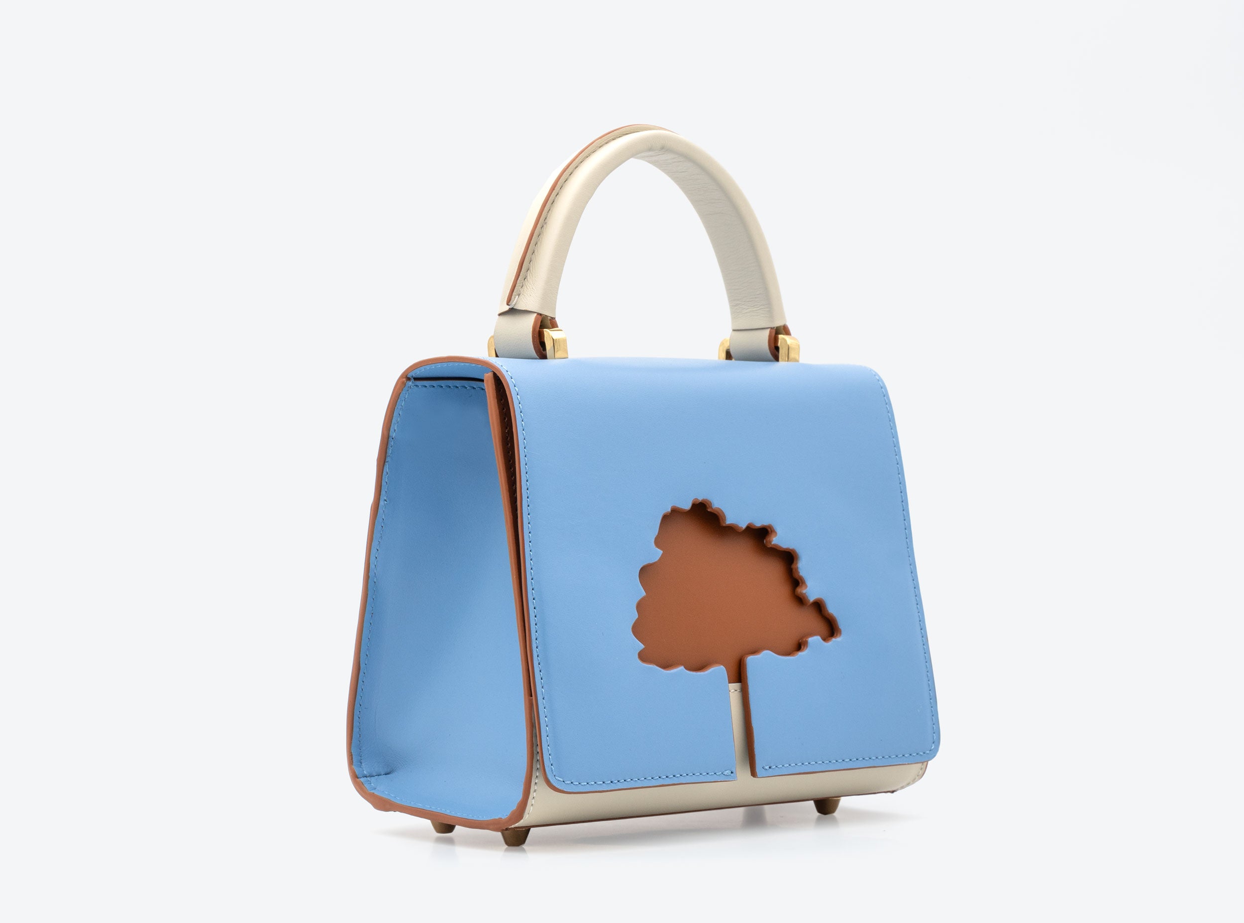 ONE WAY Blue small leather shoulder bag