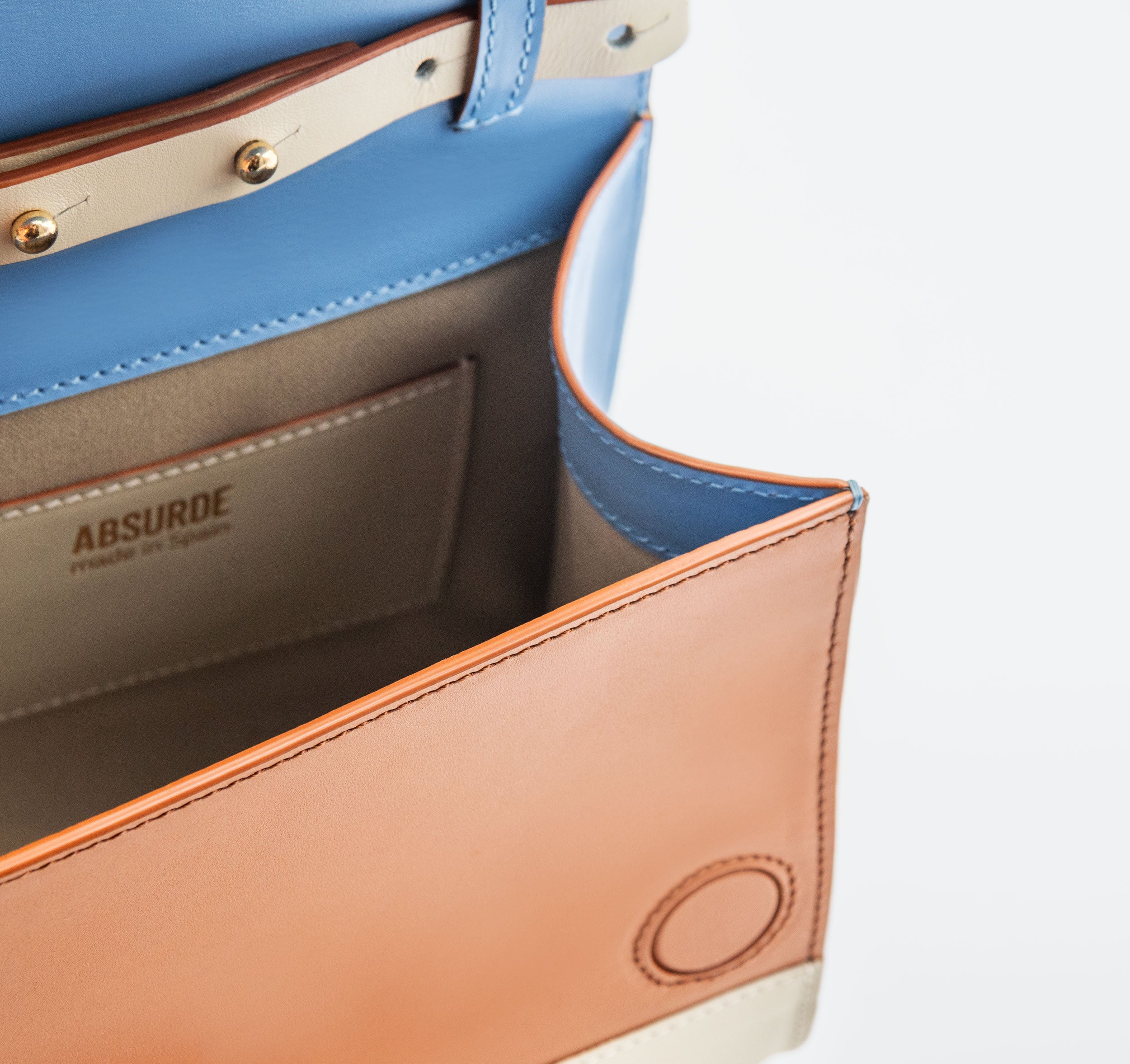 ONE WAY Blue small leather shoulder bag – ABSURDE