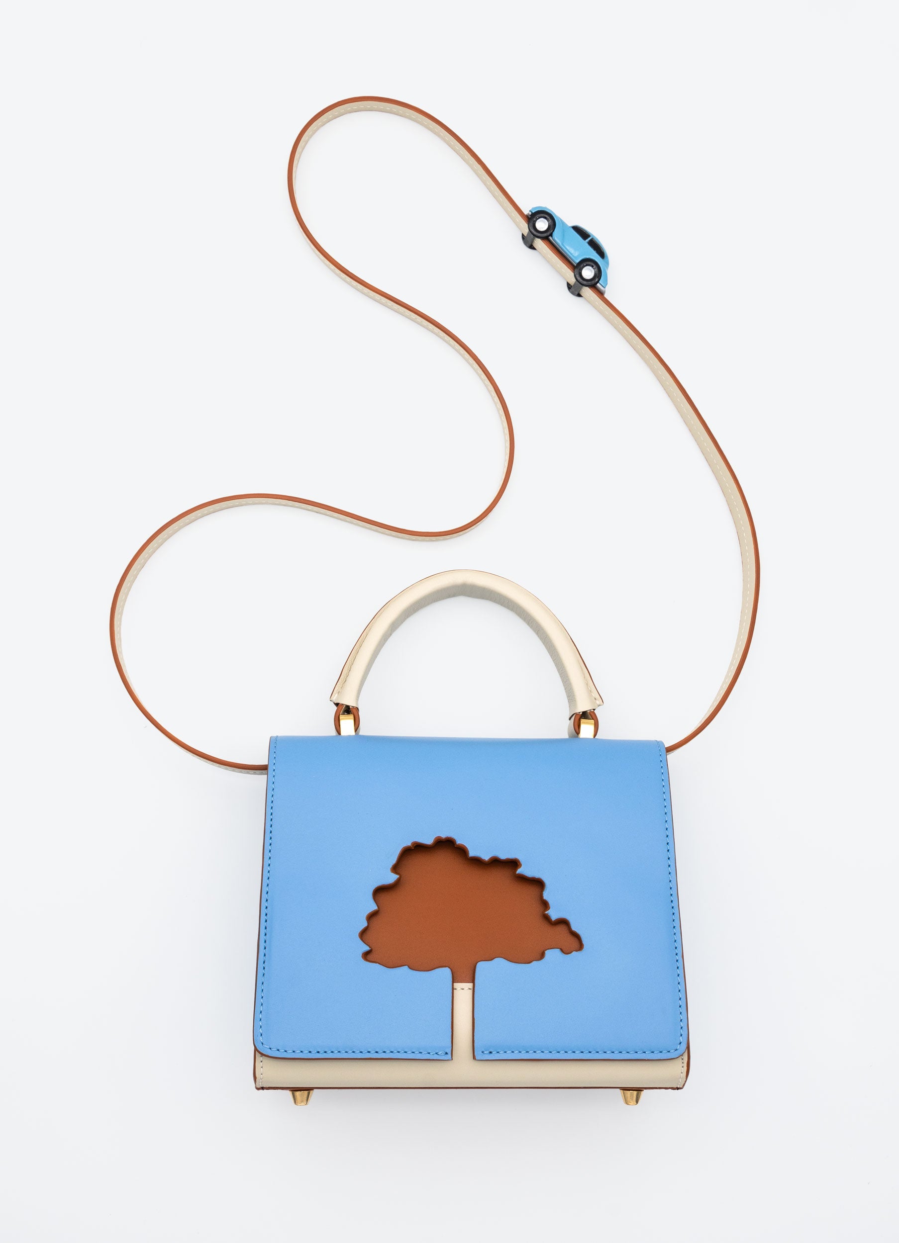 ONE WAY Blue small leather shoulder bag