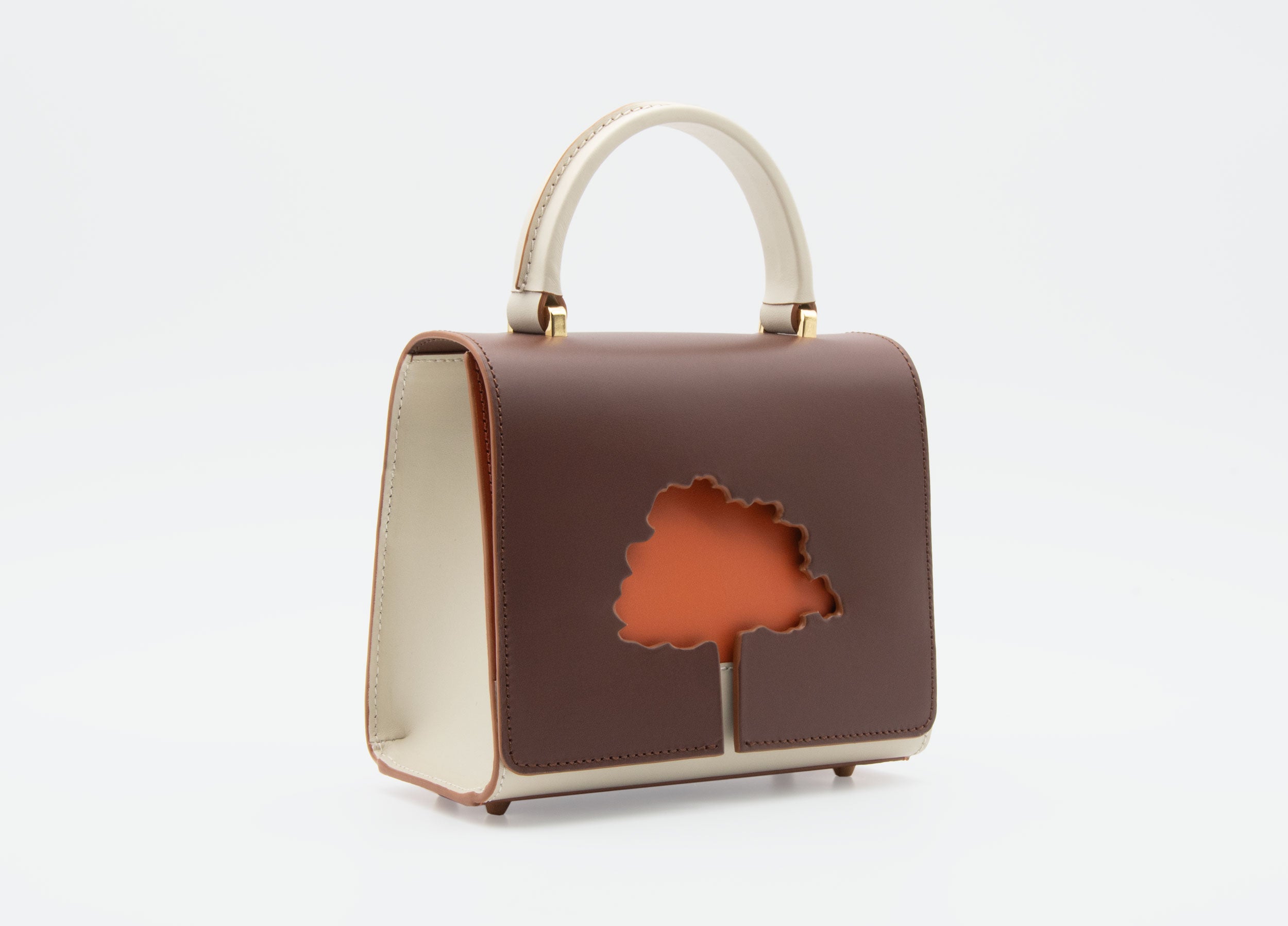 ONE WAY Brown small leather shoulder bag