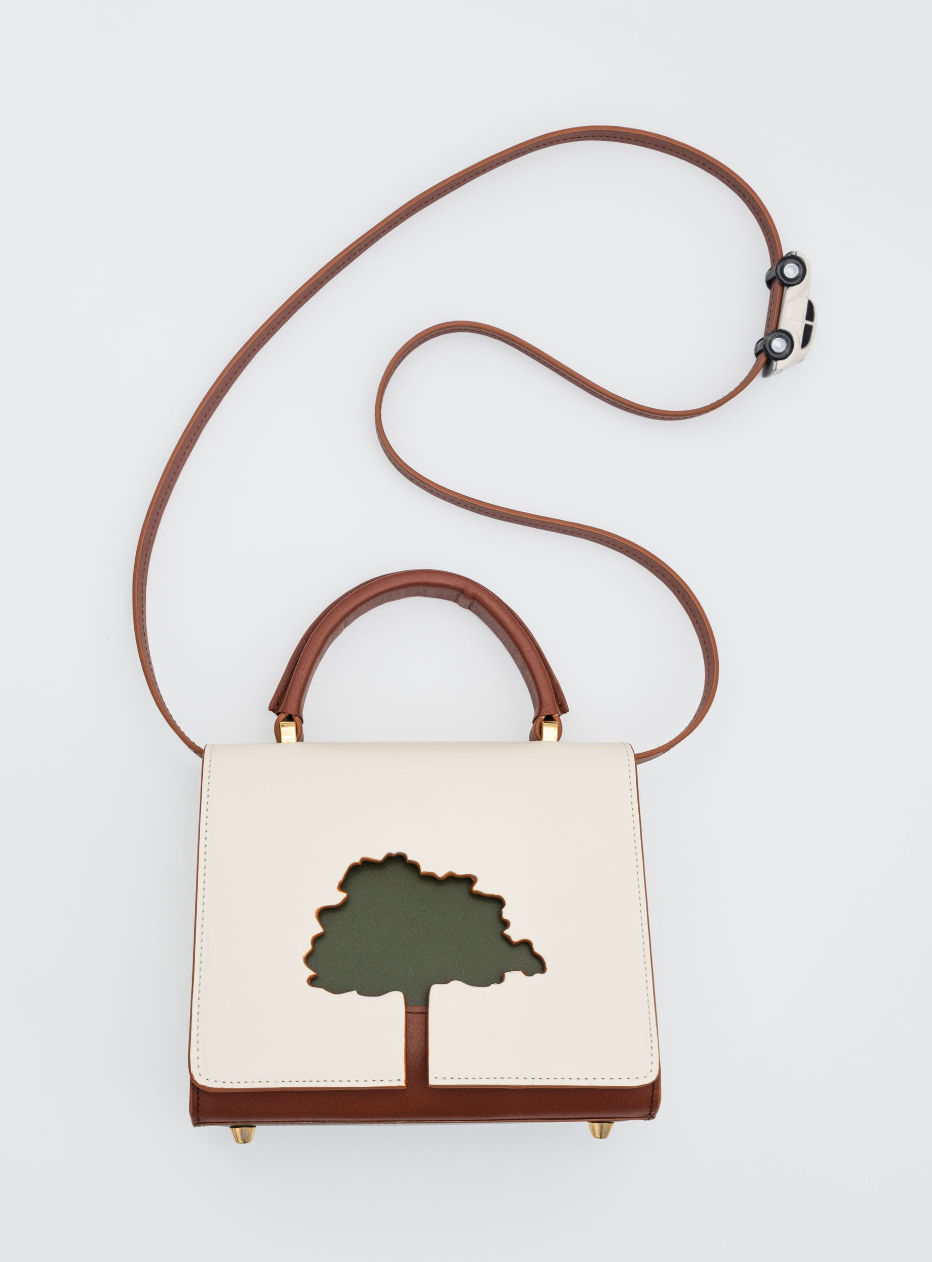 ONE WAY Off White small leather shoulder bag
