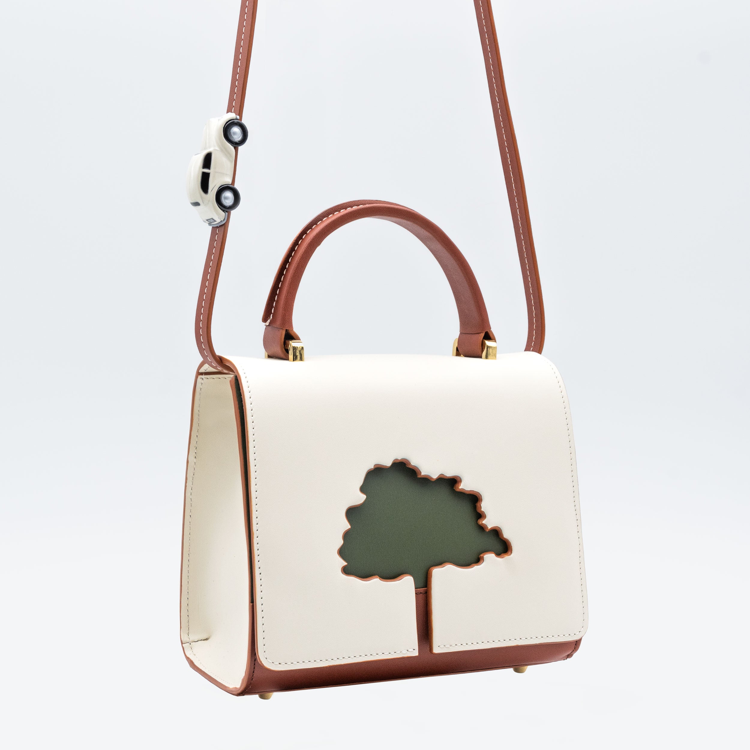 ONE WAY Off White small leather shoulder bag