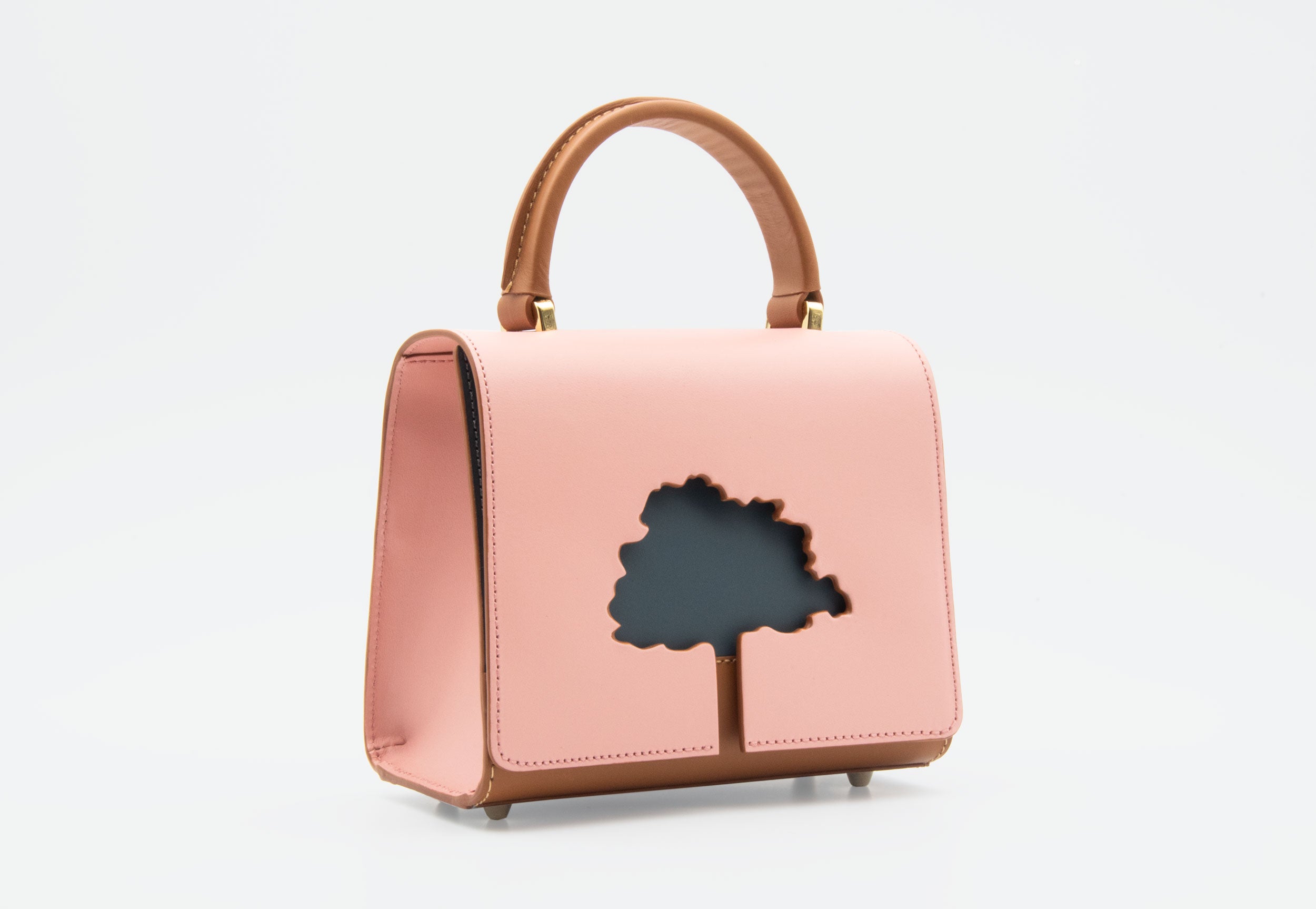 ONE WAY Pink small leather shoulder bag