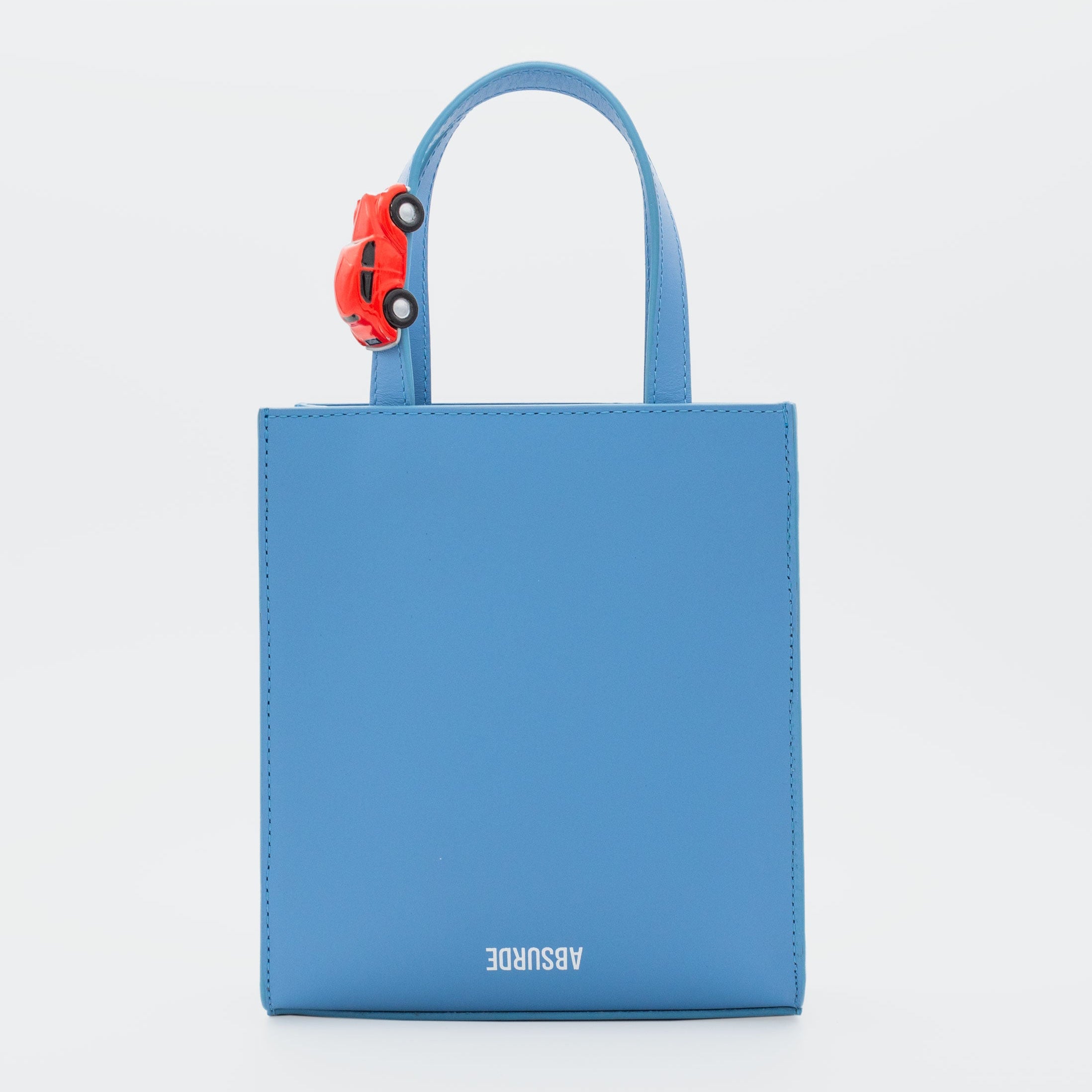 MINI STOP Tote Bag in Blue Leather