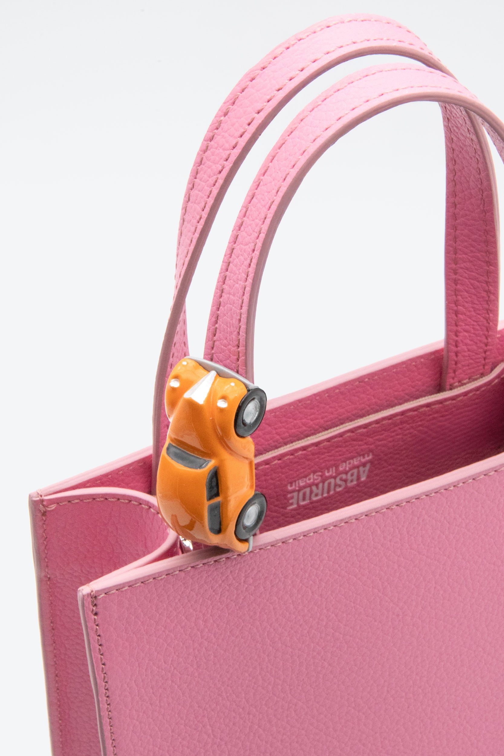MINI STOP Tote Bag in Pink Leather