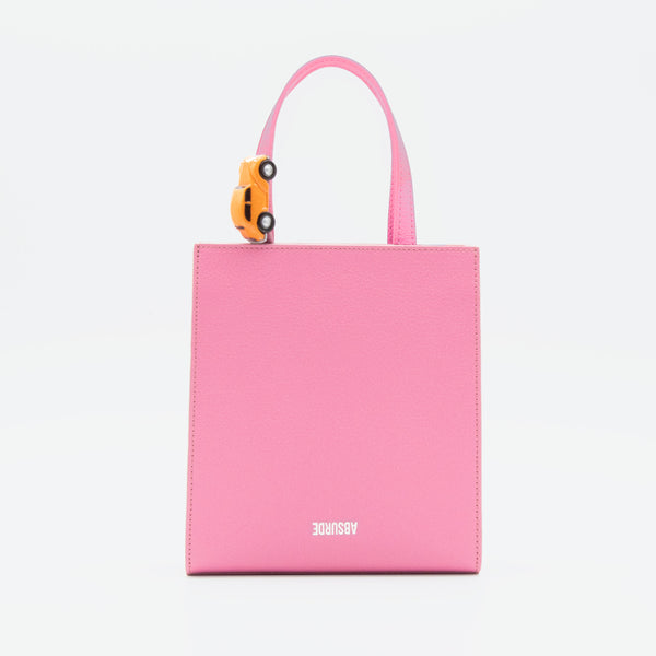 MINI STOP Tote Bag in Pink Leather – ABSURDE
