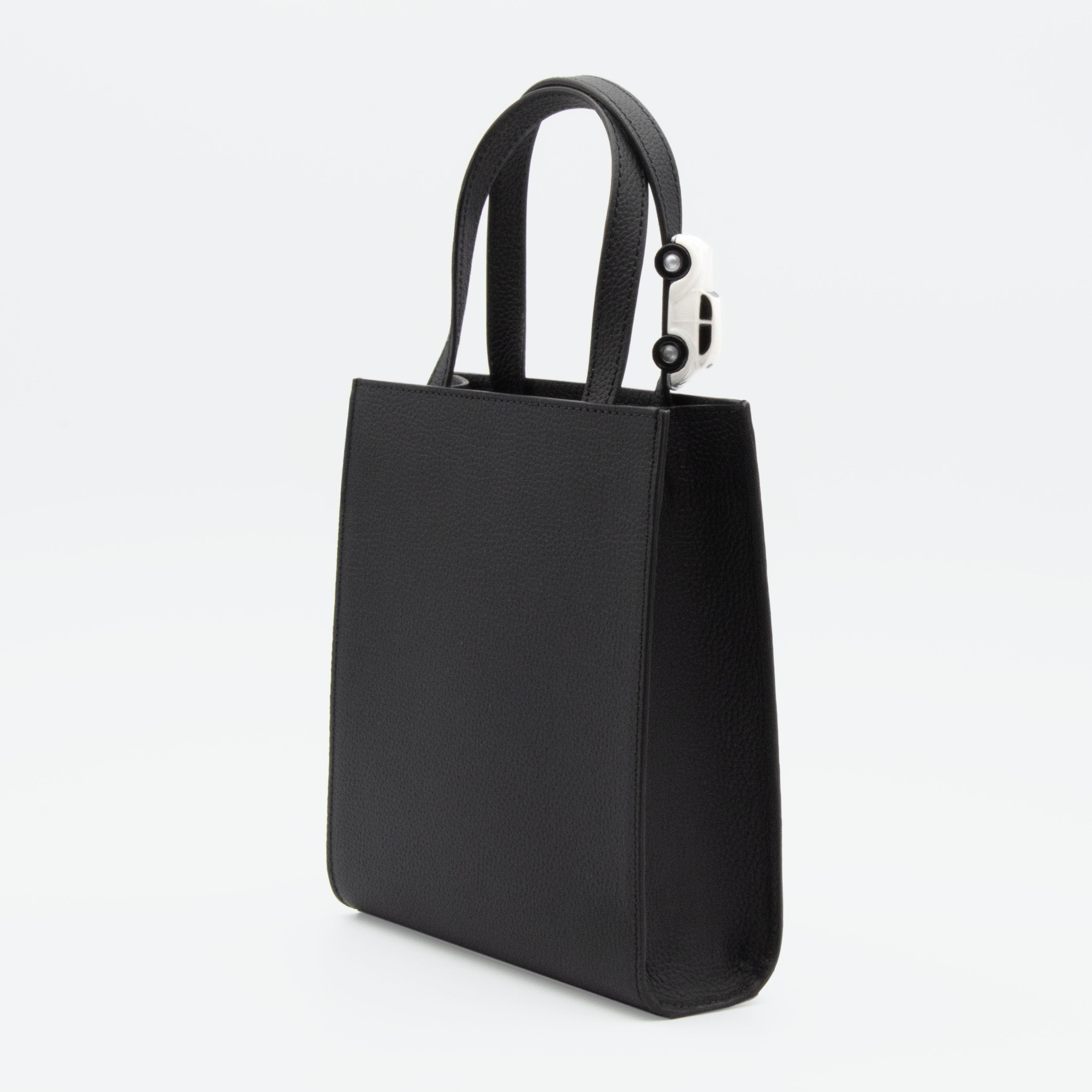 MINI STOP Tote Bag in Black Leather