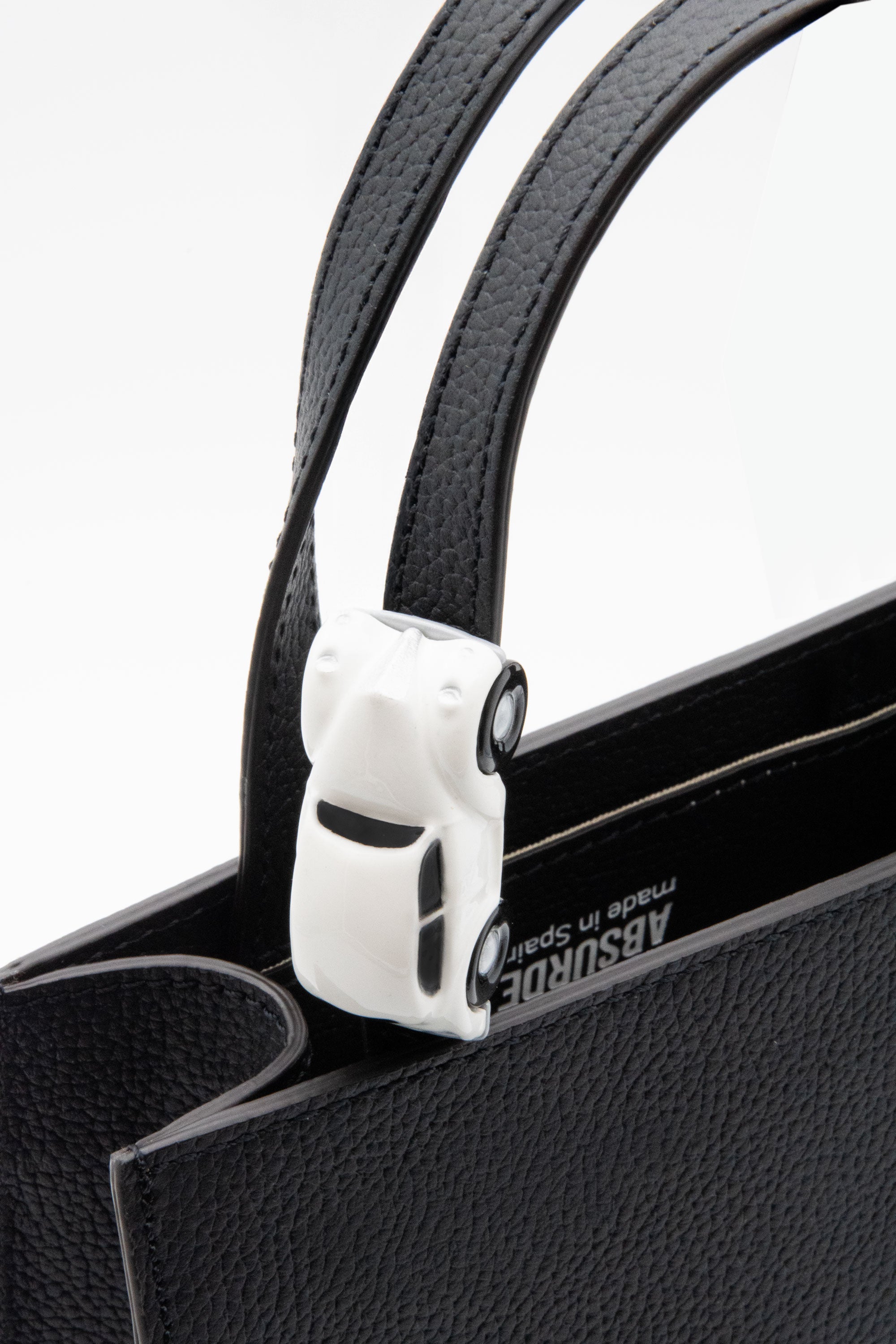 MINI STOP Tote Bag in Black Leather