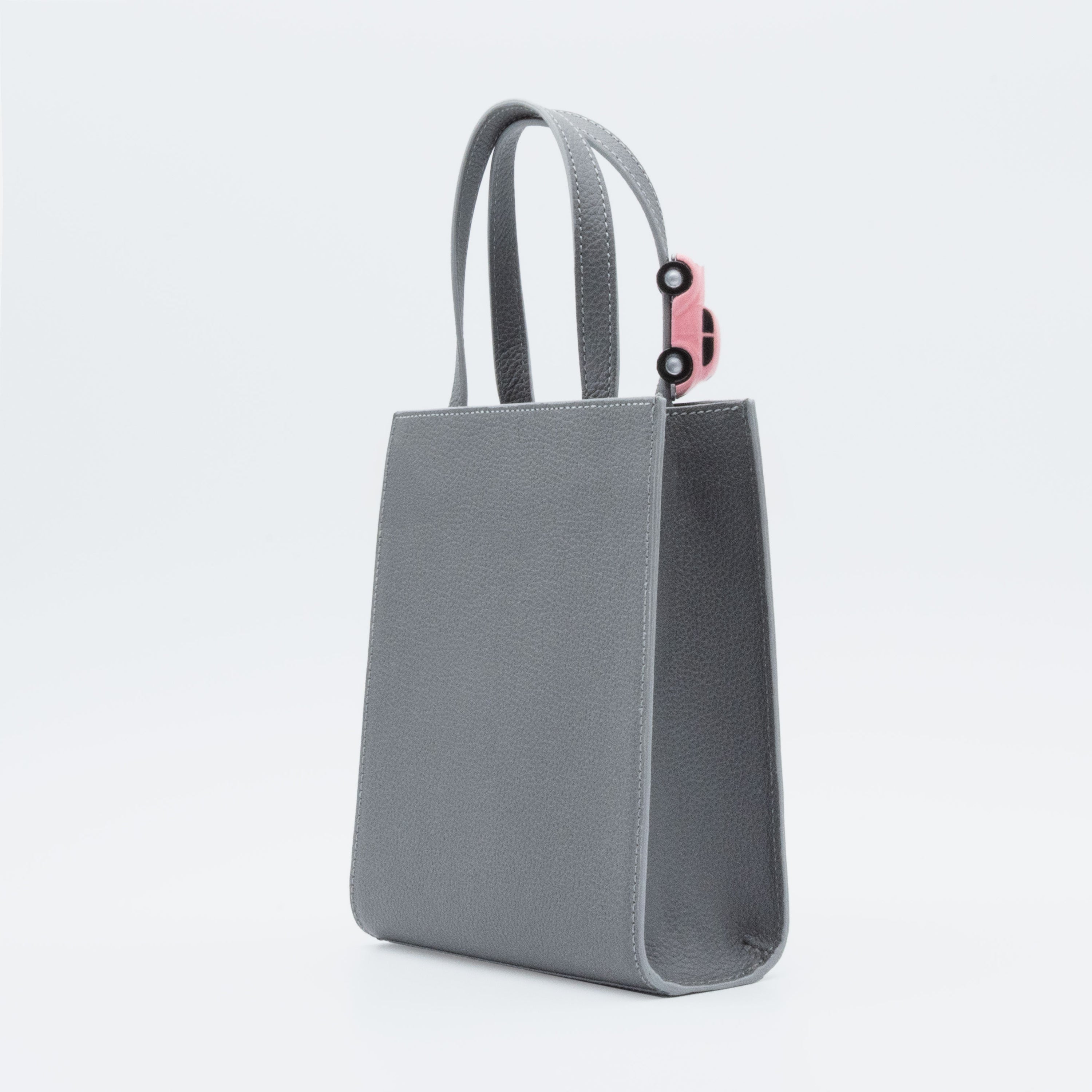 MINI STOP Tote Bag in Grey Leather
