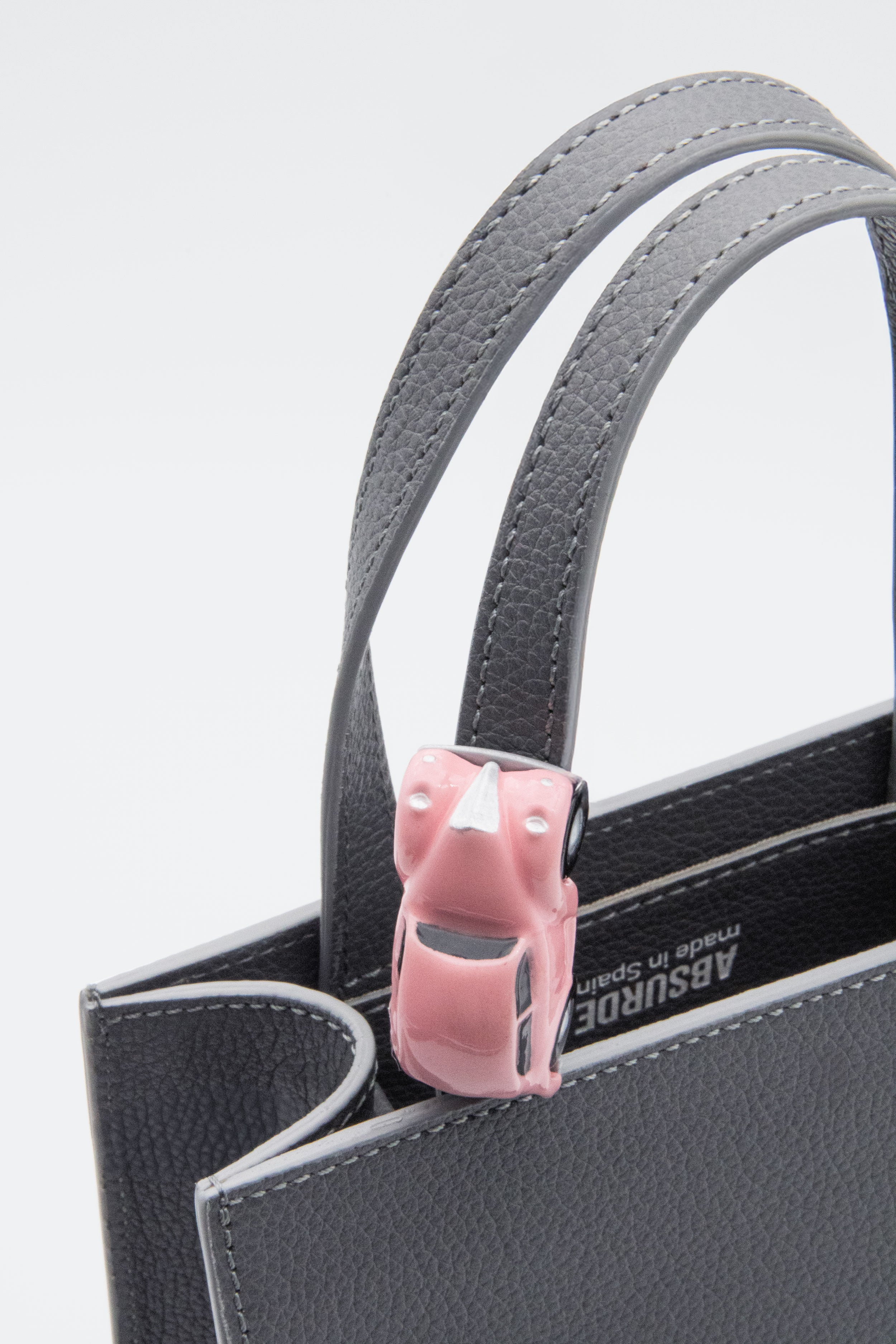 MINI STOP Tote Bag in Grey Leather