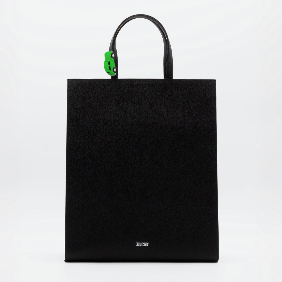 BIG STOP Tote Bag in Black Leather with car for 16" Laptop