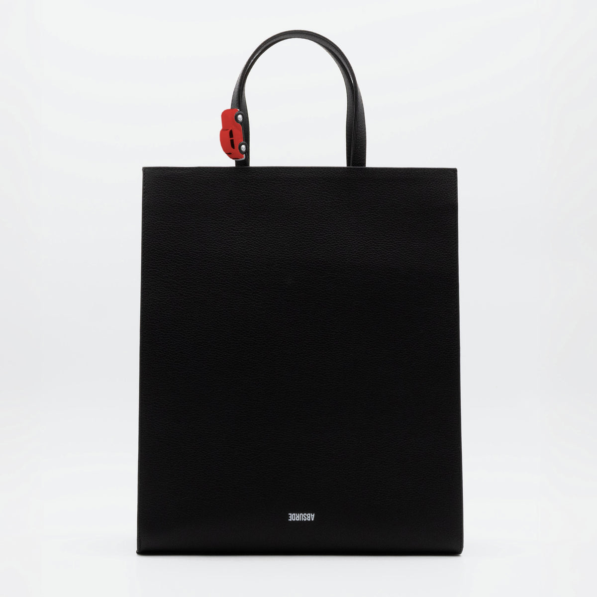 BIG STOP Tote Bag in Black Leather with car for 16" Laptop