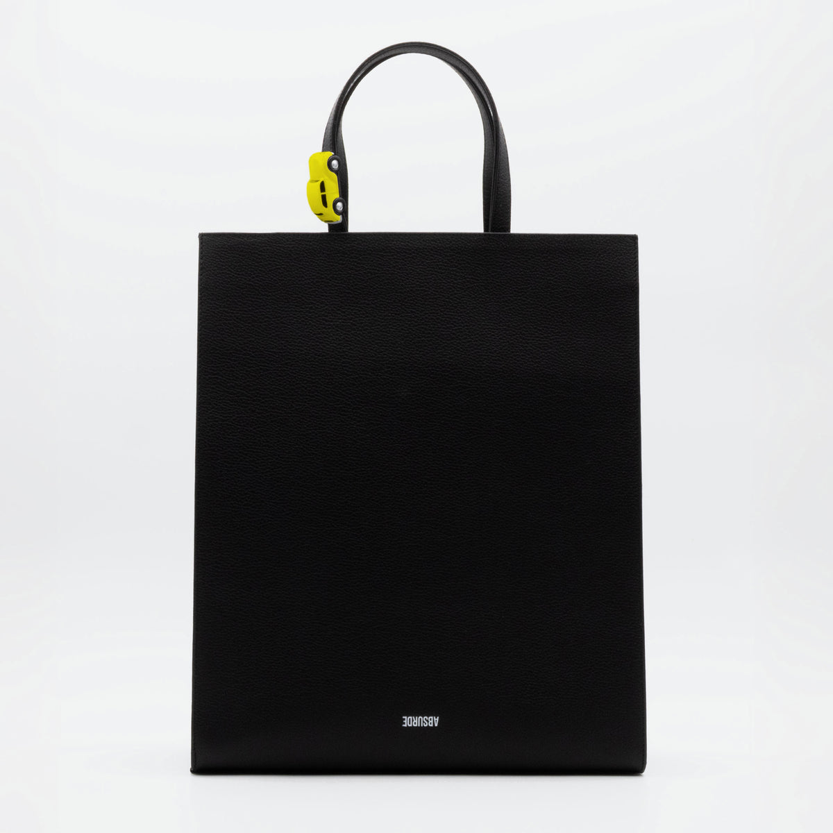 BIG STOP Tote Bag in Black Leather with car for 16" Laptop