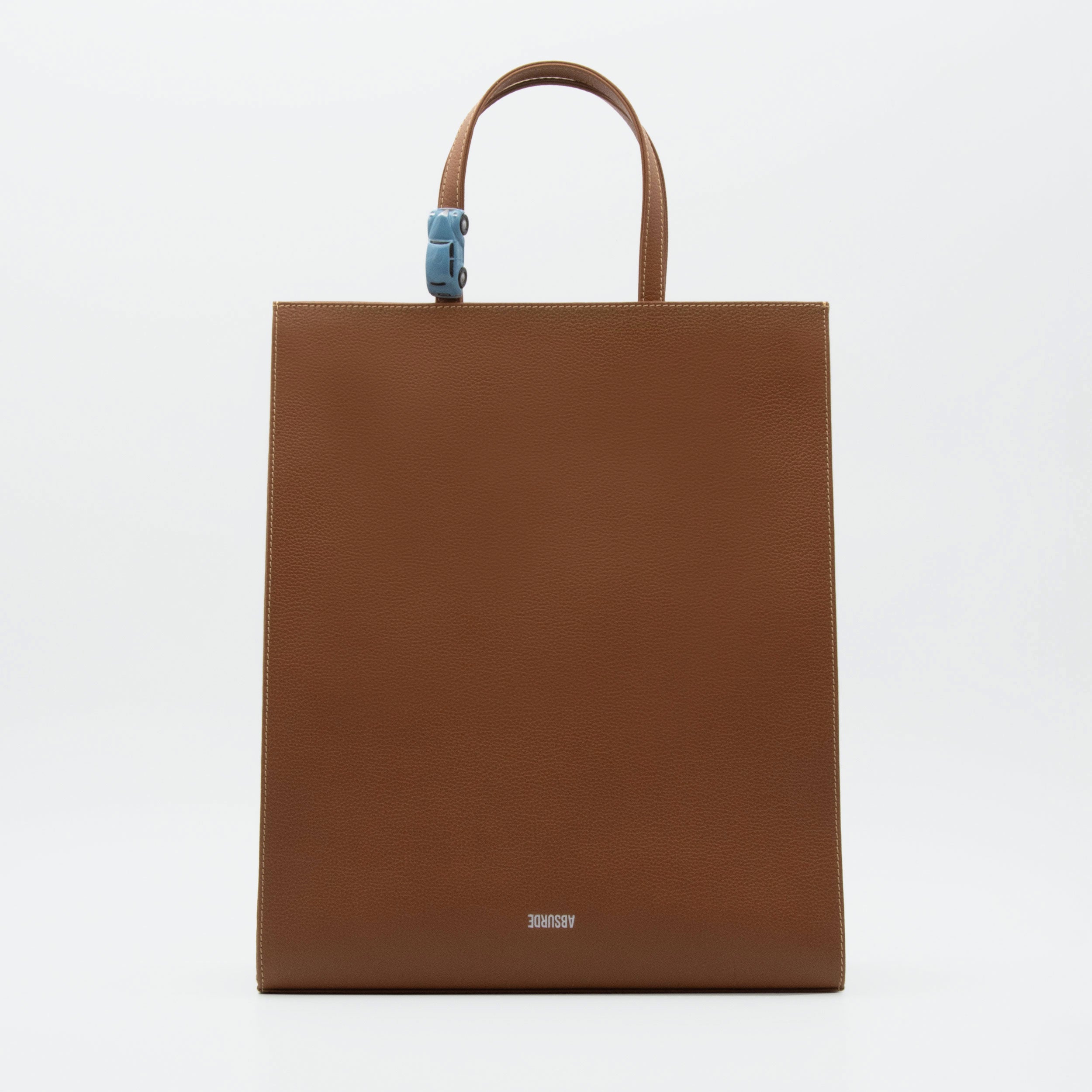 BIG STOP Tote Bag in Camel Leather