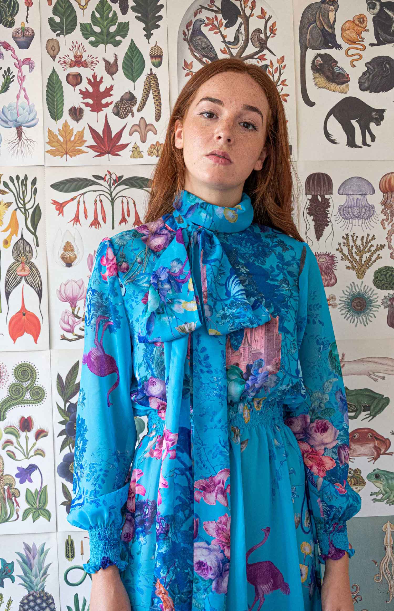 Tinguely Midi Blue Dress With Bow