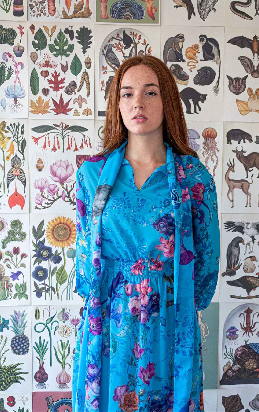 Tinguely Midi Blue Dress With Bow