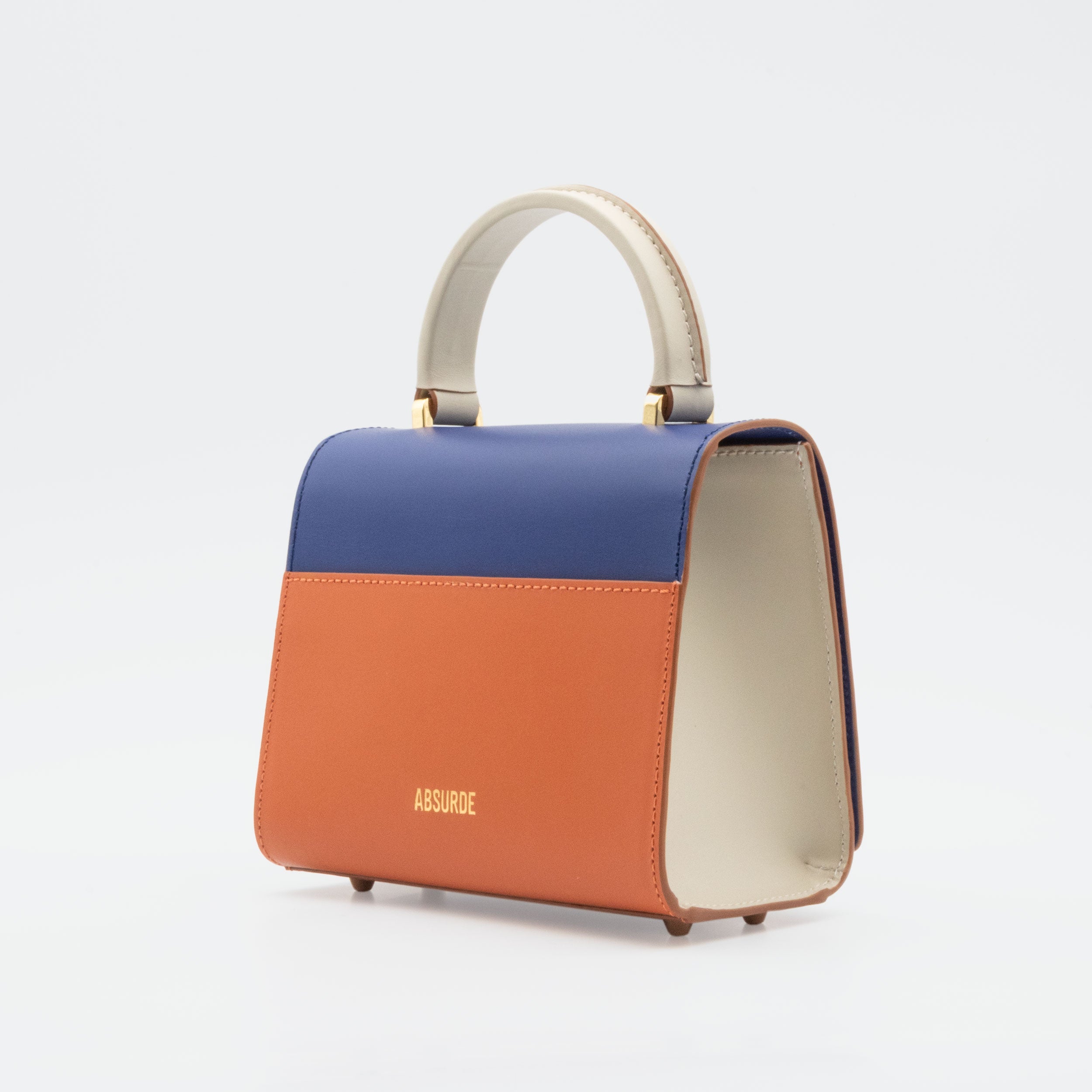 ONE WAY Navy & Orange small leather shoulder bag