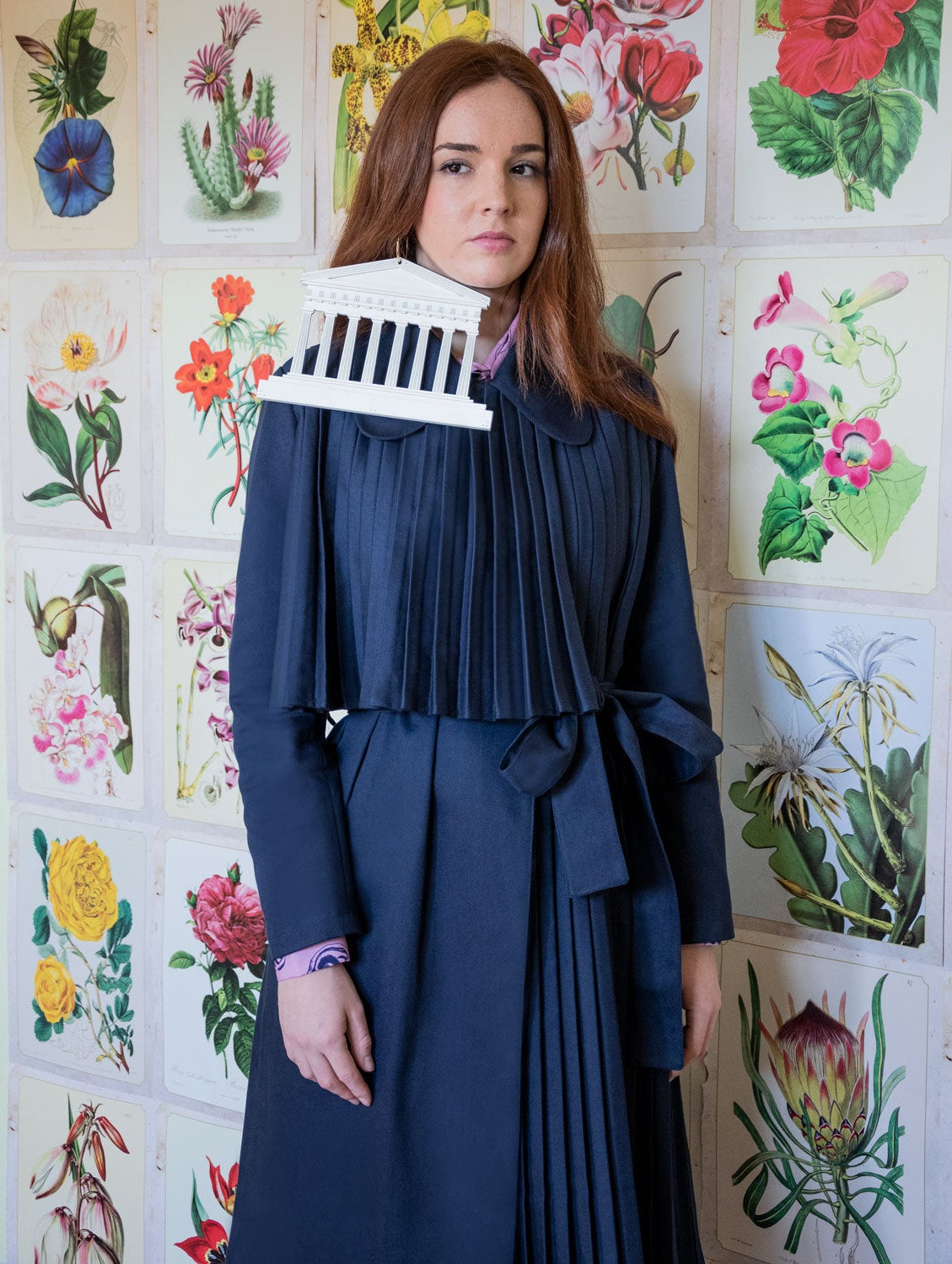 Navy Pleated Trench Matisse