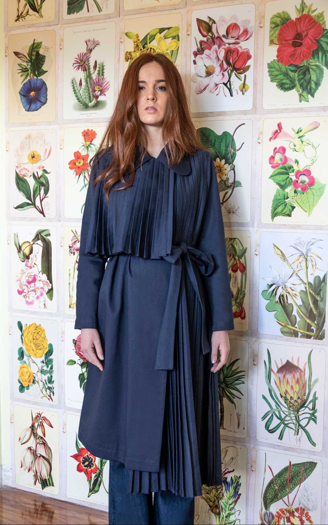 Navy Pleated Trench Matisse