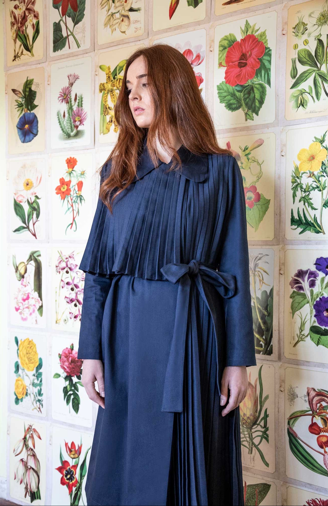 Navy Pleated Trench Matisse