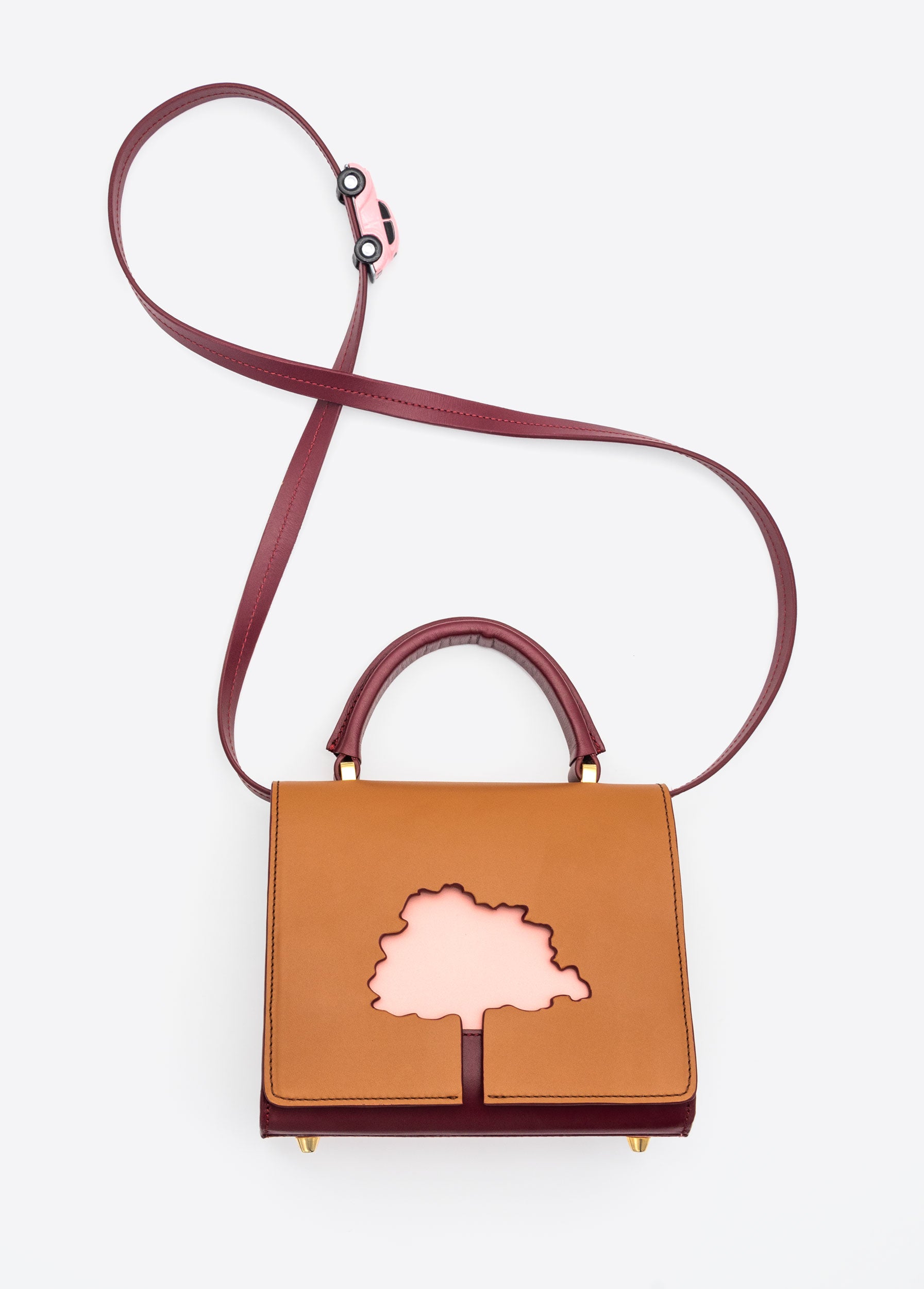 ONE WAY Beige small leather shoulder bag