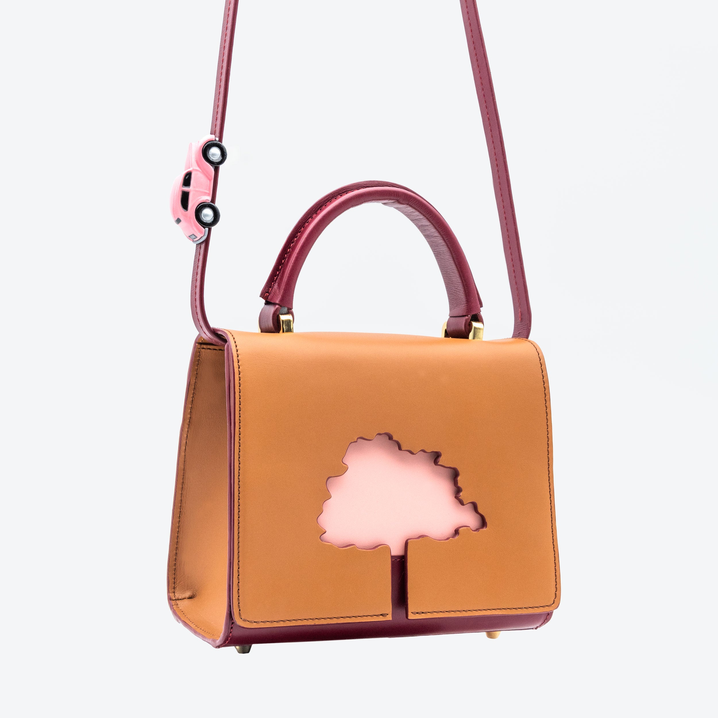 ONE WAY Beige small leather shoulder bag