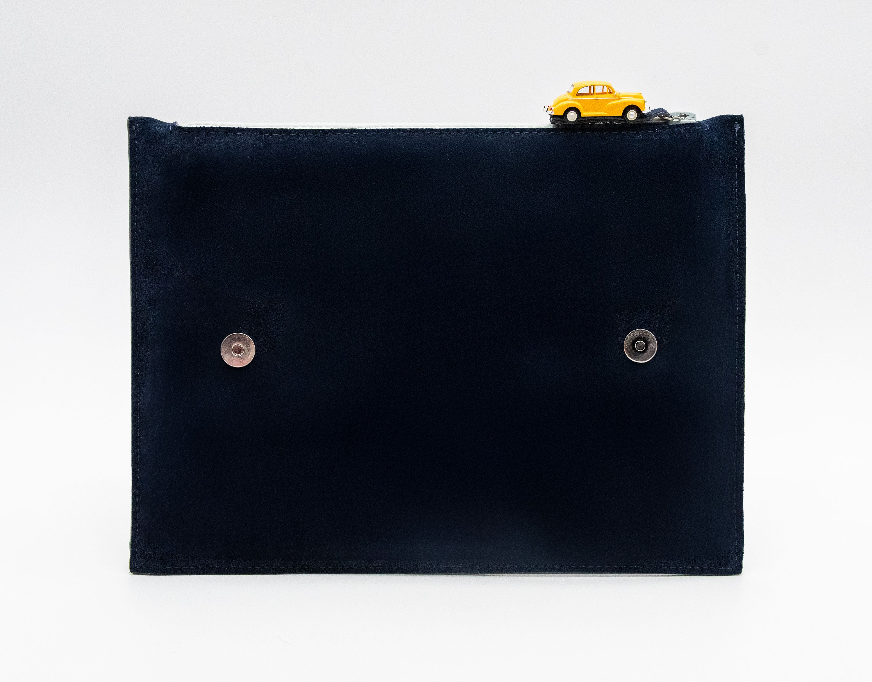 Purple Building Suede Pouch in Navy