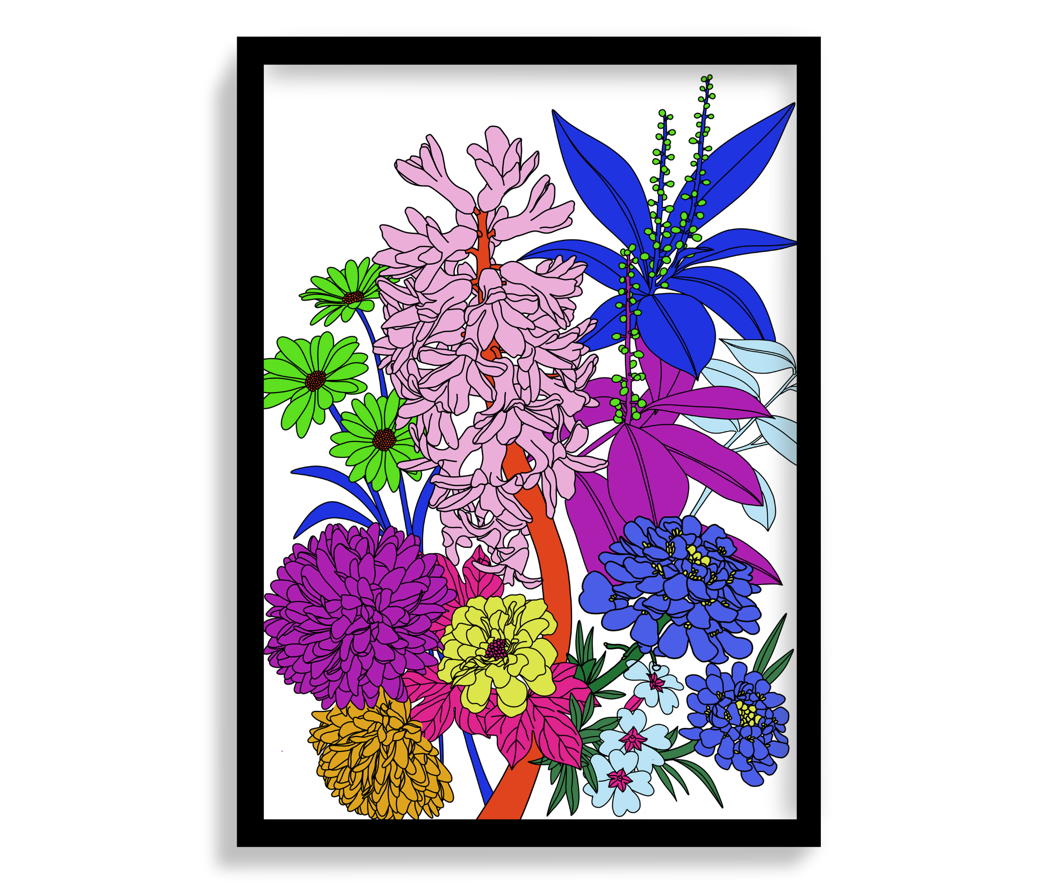 Colorful Flower Print Artwork