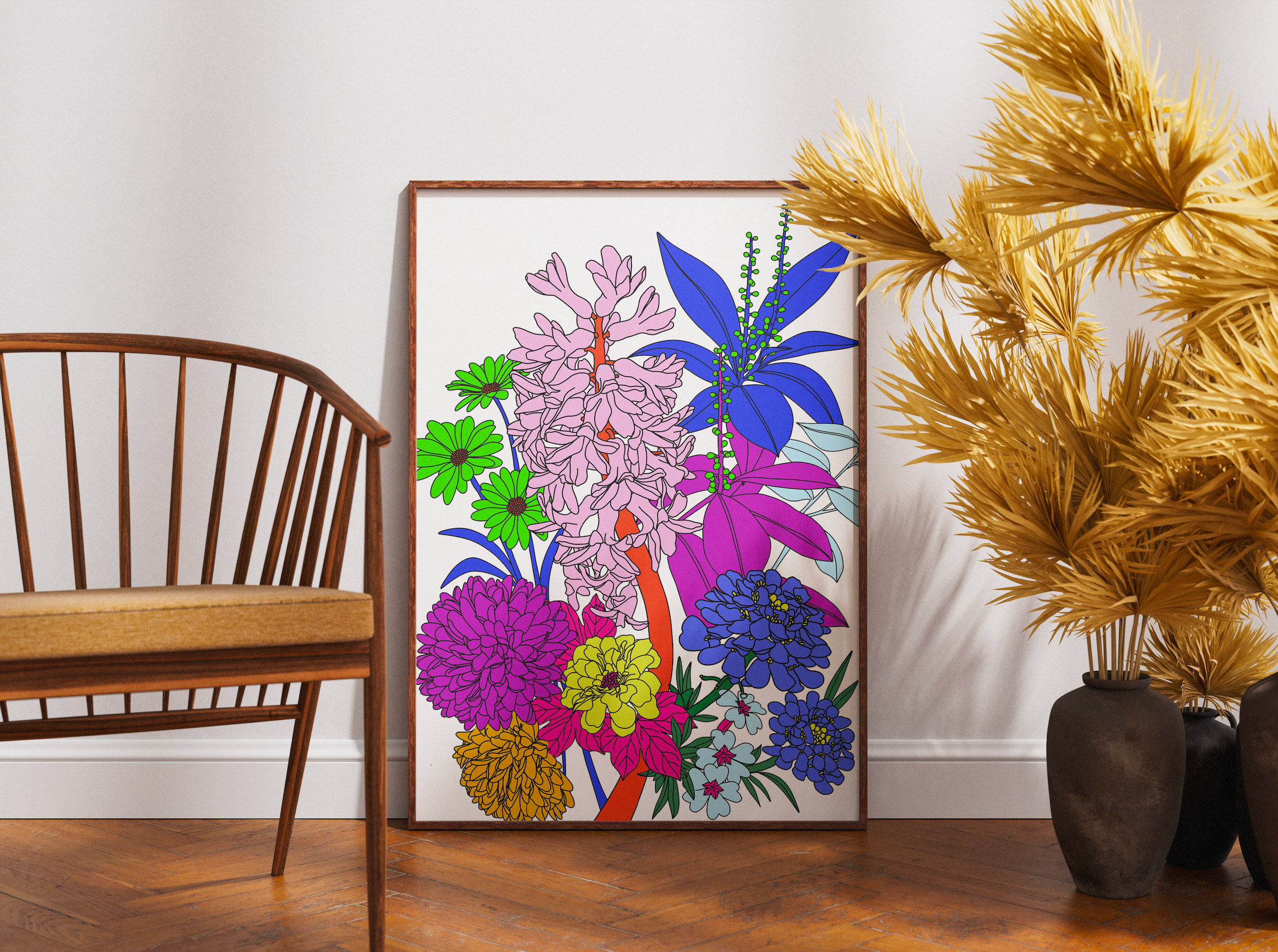 Colorful Flower Print Artwork