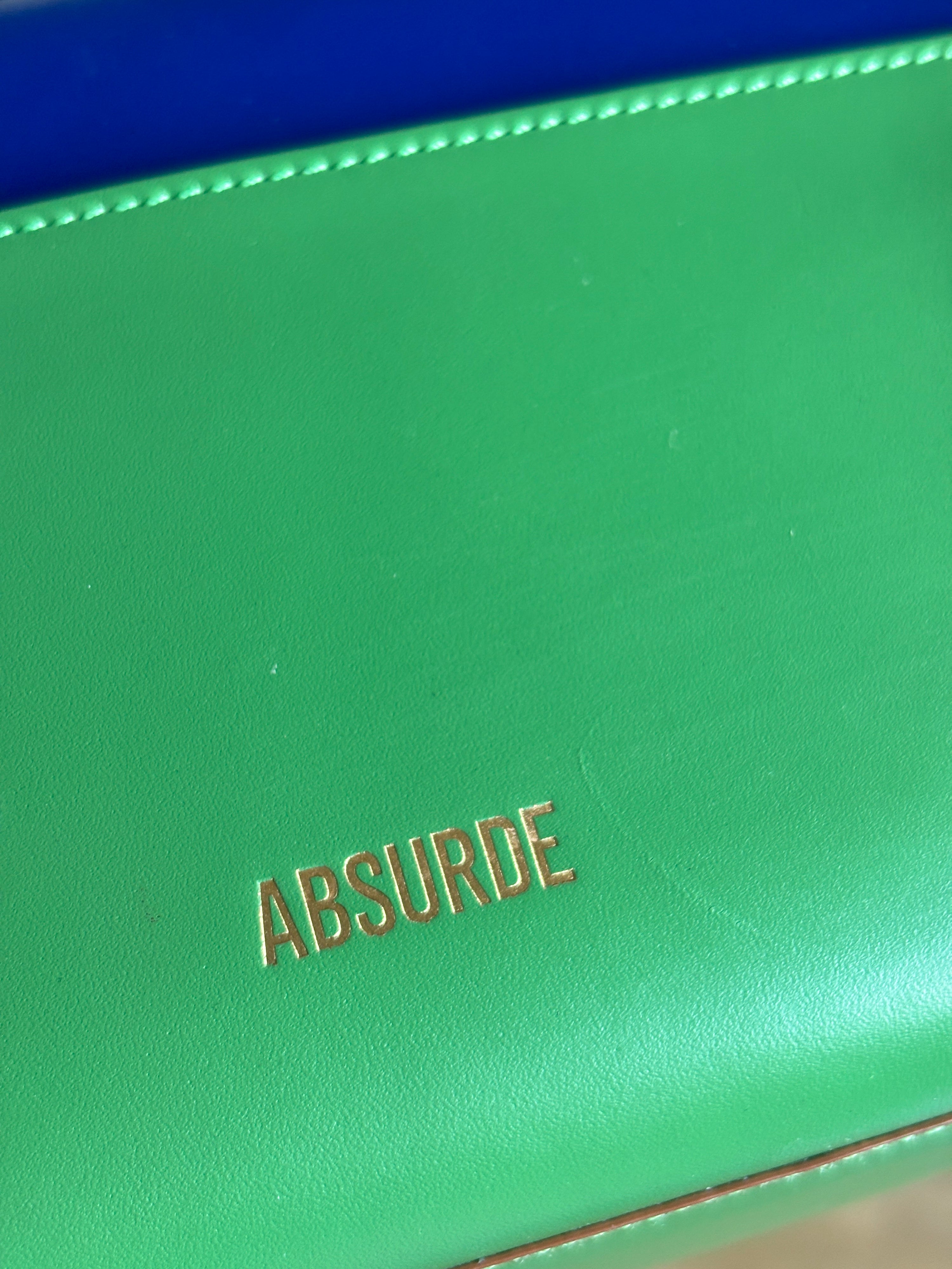 MOUNTAIN ROAD Navy and green small leather shoulder bag