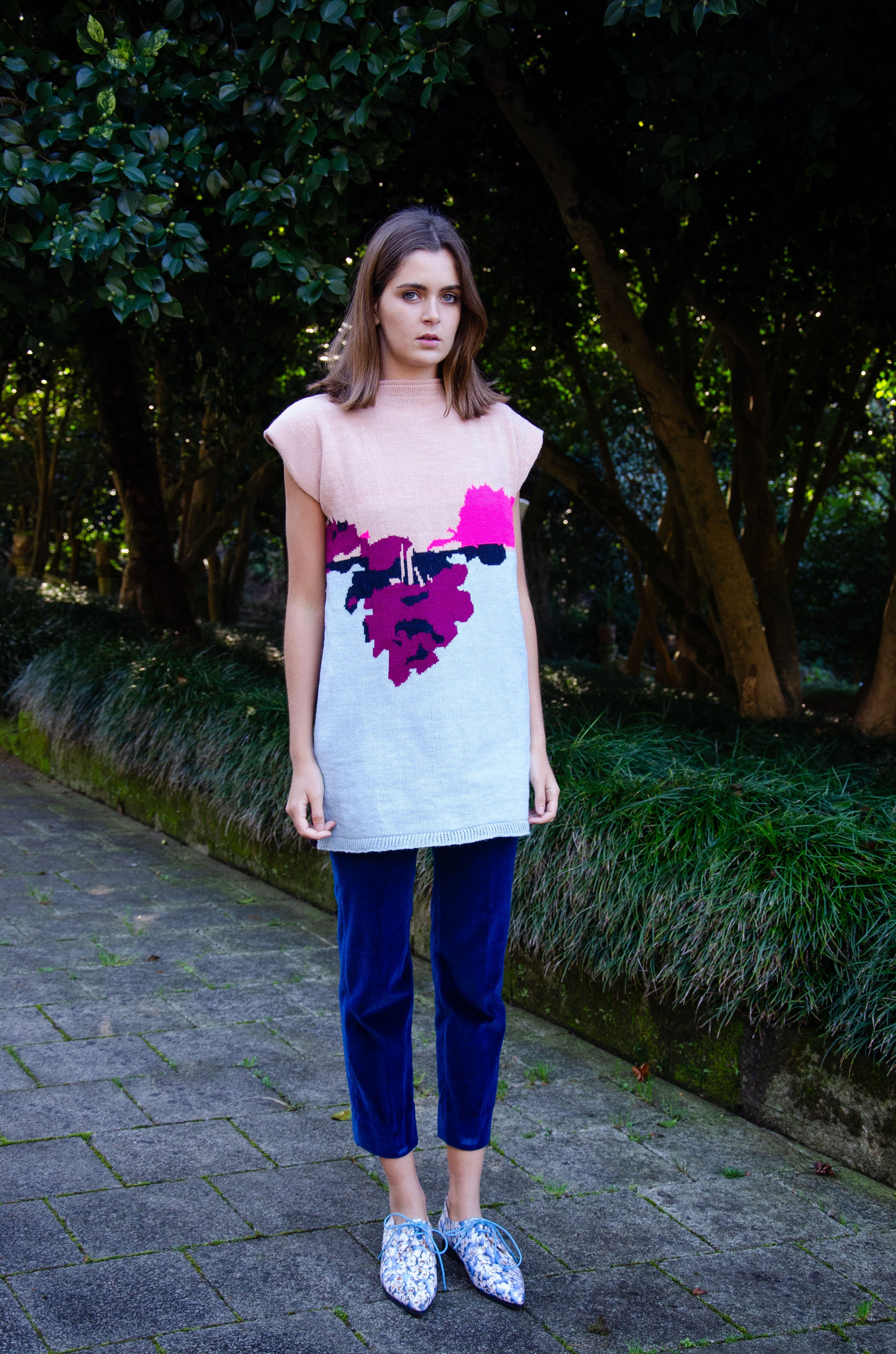 Upside-Down Landscape Knit Top