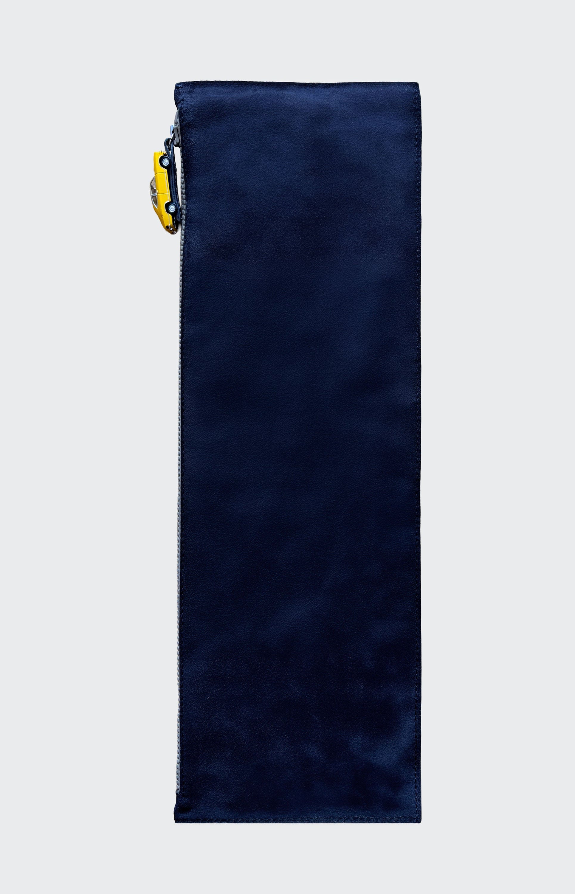 Long Building Suede Pouch in Blue