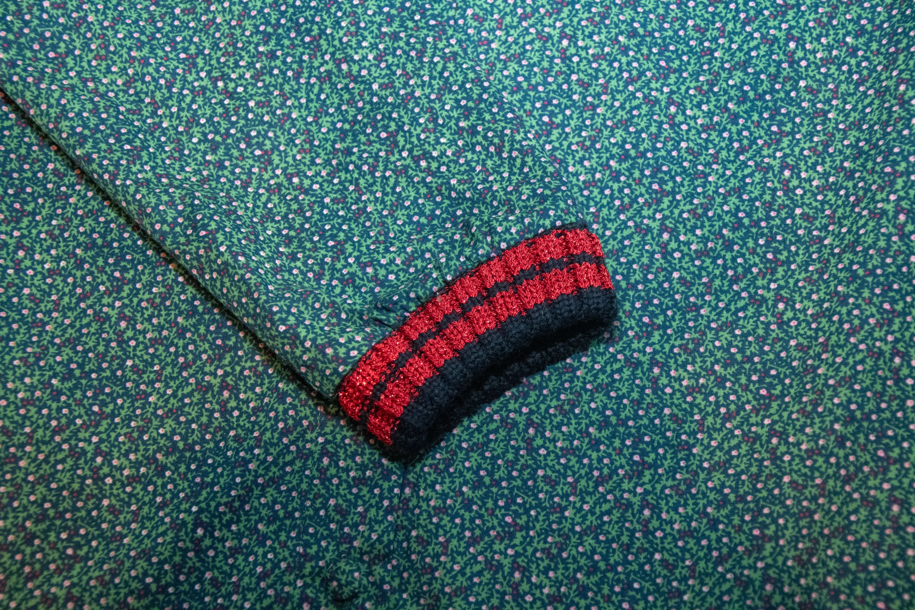 Floral Shirt With Knit Cuffs