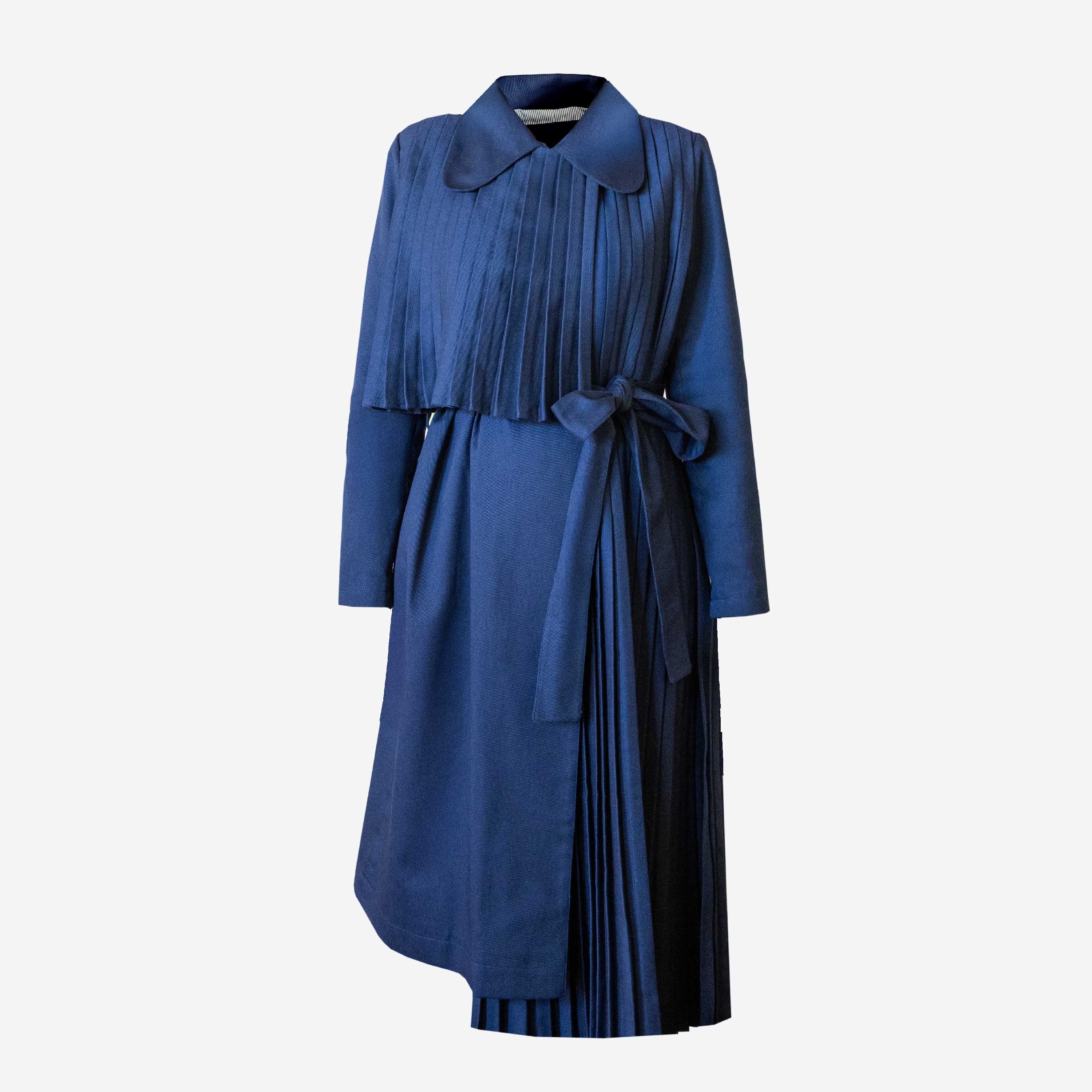 Navy Pleated Trench Matisse
