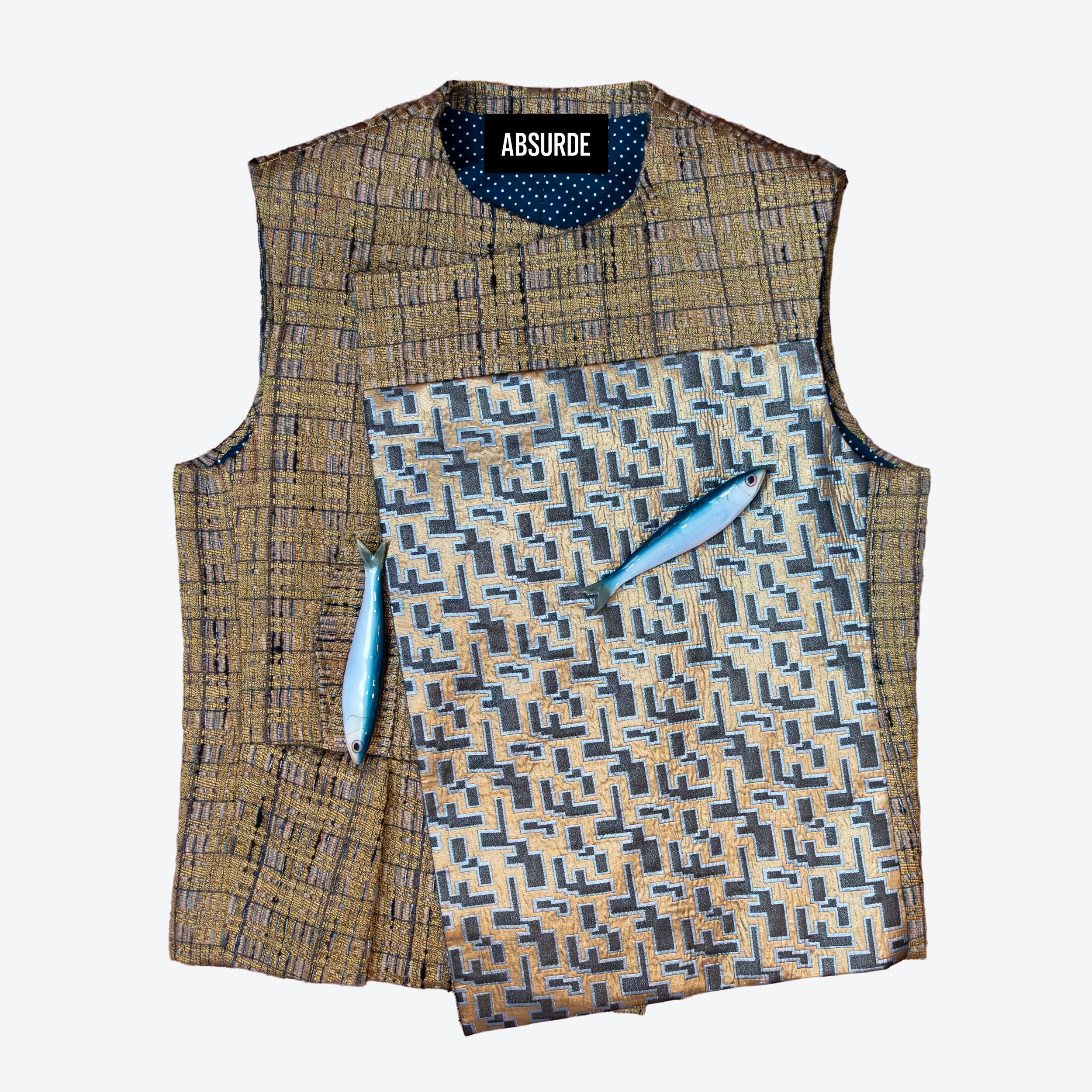 Gold Vest with Fish