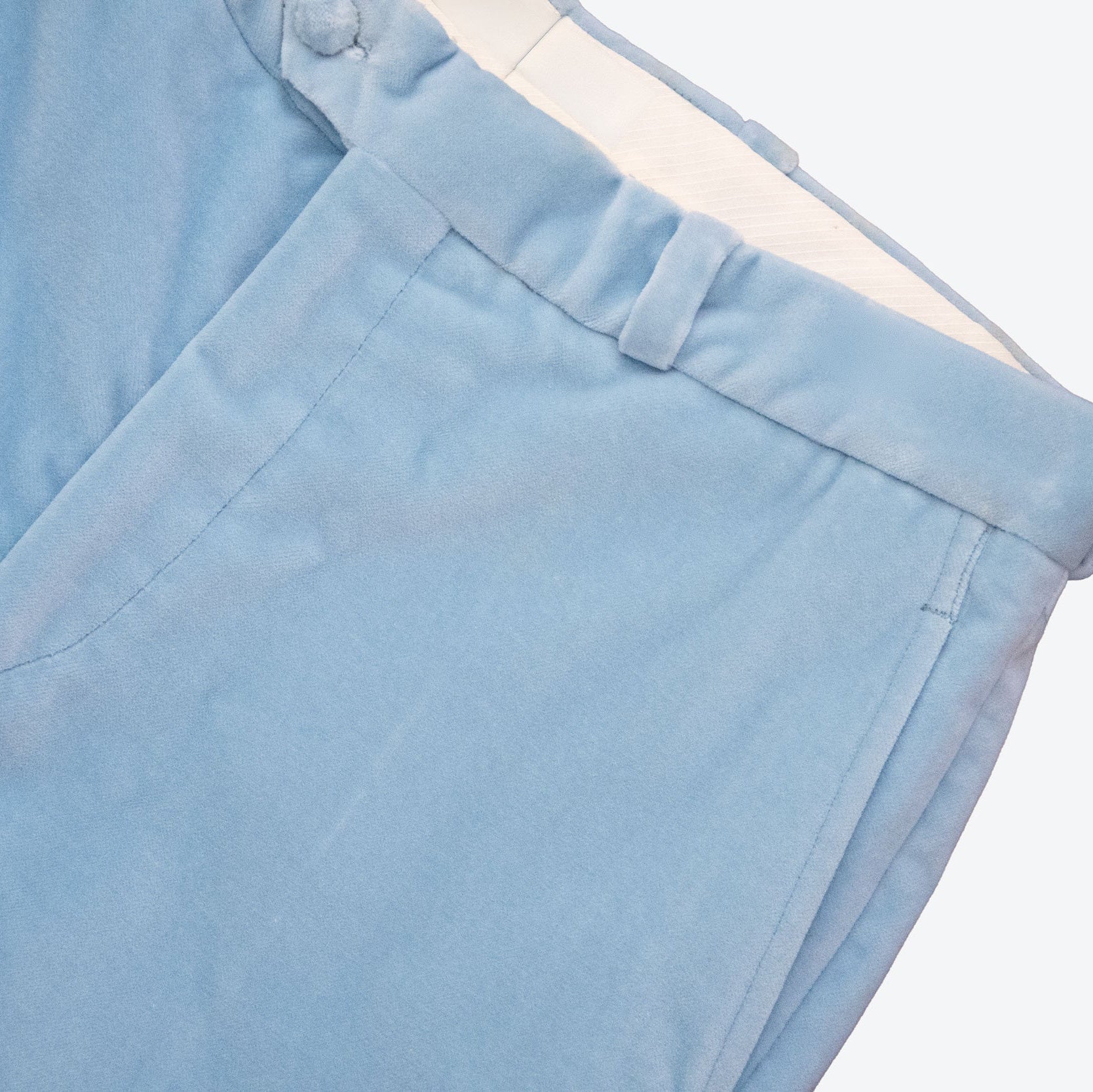 Blue velvet shorts