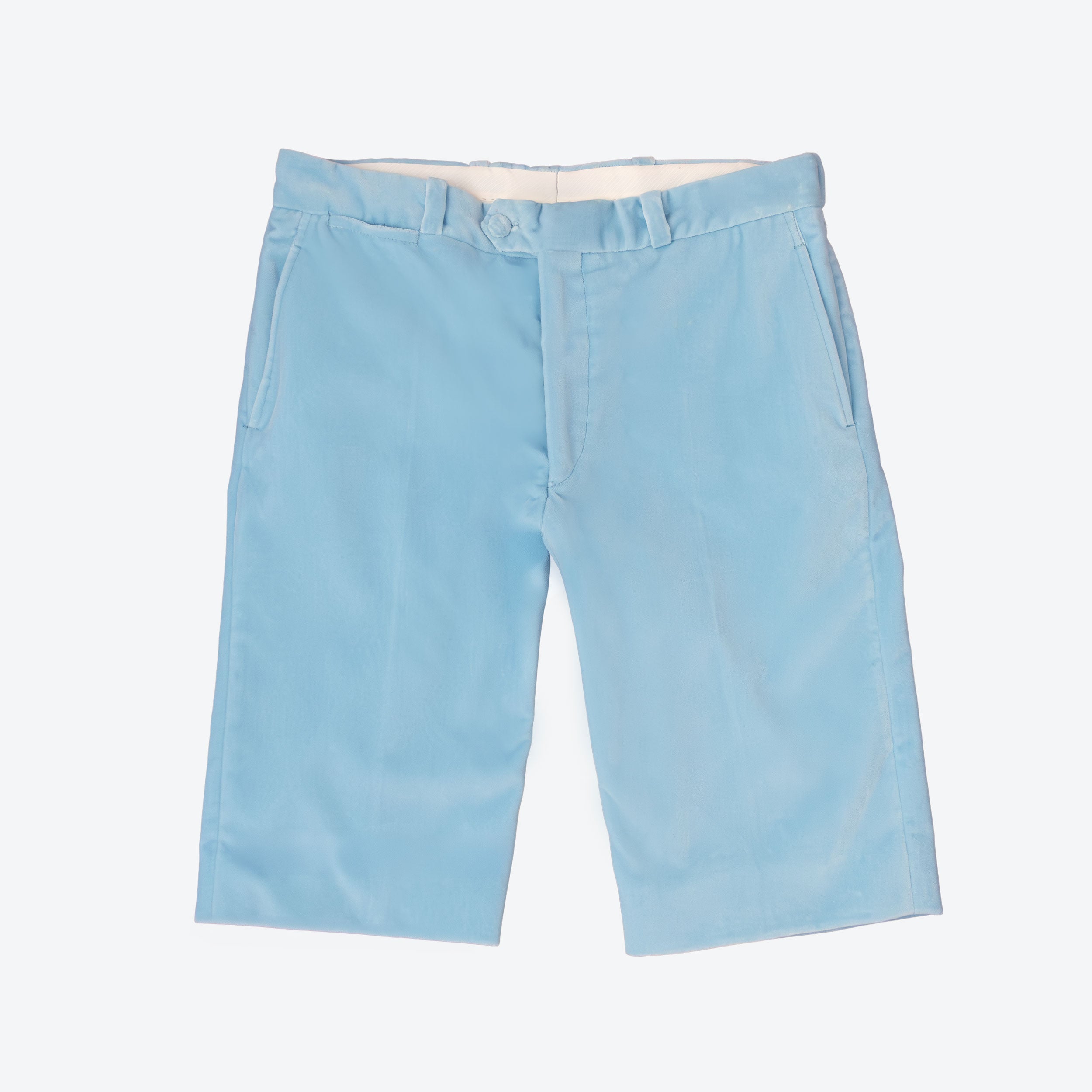 Blue velvet shorts